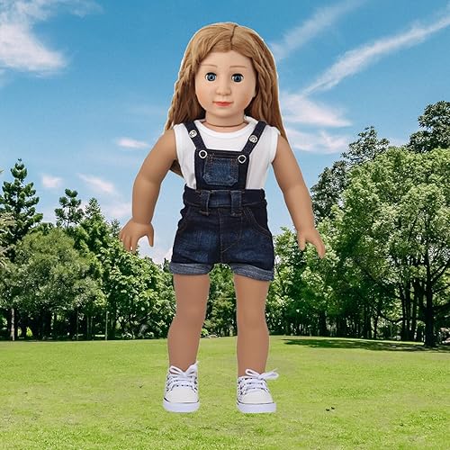 Miniatura 7 de 10 juegos de ropa de muñeca americana de 18 pulgadas, incluyendo 10 trajes de vestir para muñecas americanas, muñecas recién nacidas, regalos para