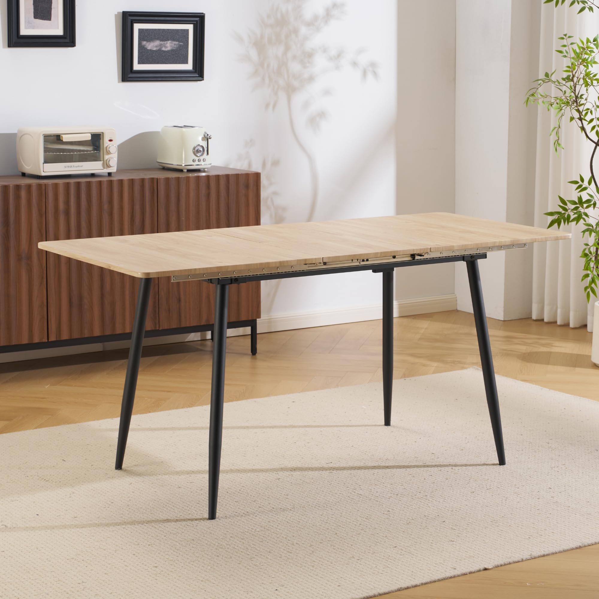 ダイニングテーブル 伸長式ダイニングテーブル　120-160cm NATURAL Amazon｜【伸長式ダイニングテーブル 120-160cm】木目調 伸縮テーブル