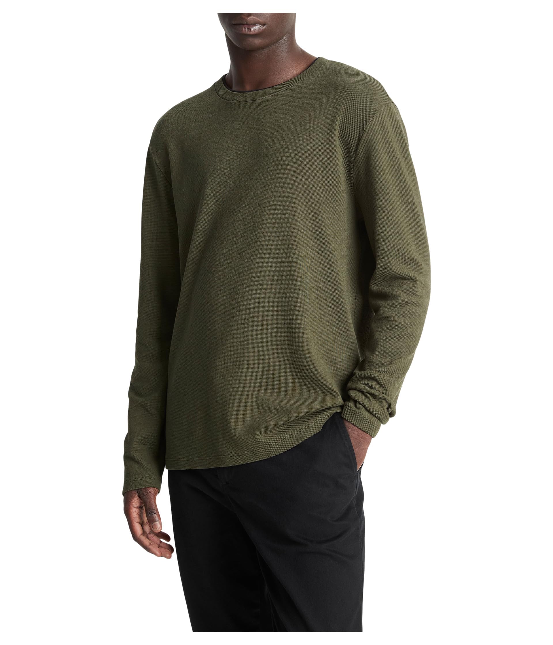 Microwaffle Double Col L/S Crew Vince pour éviter le froid sans pull lourd