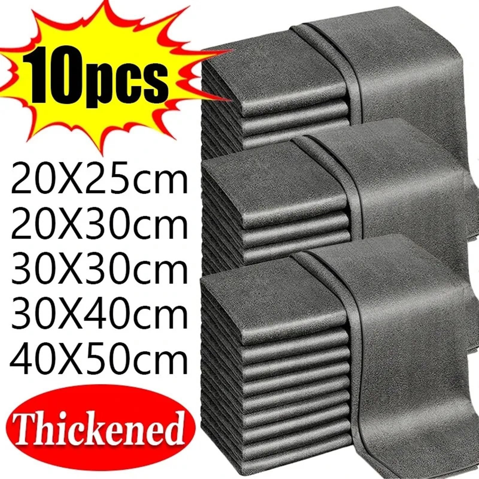 Paños de Limpieza Paños de Limpieza Reutilizables, Trapos de Lavado de Microfibra, Espejo for Ventana de Coche, Toallas, Trapo, Herramientas de Limpieza de Cocina y hogar, 10/1 Uds. (Color : 40x50cm