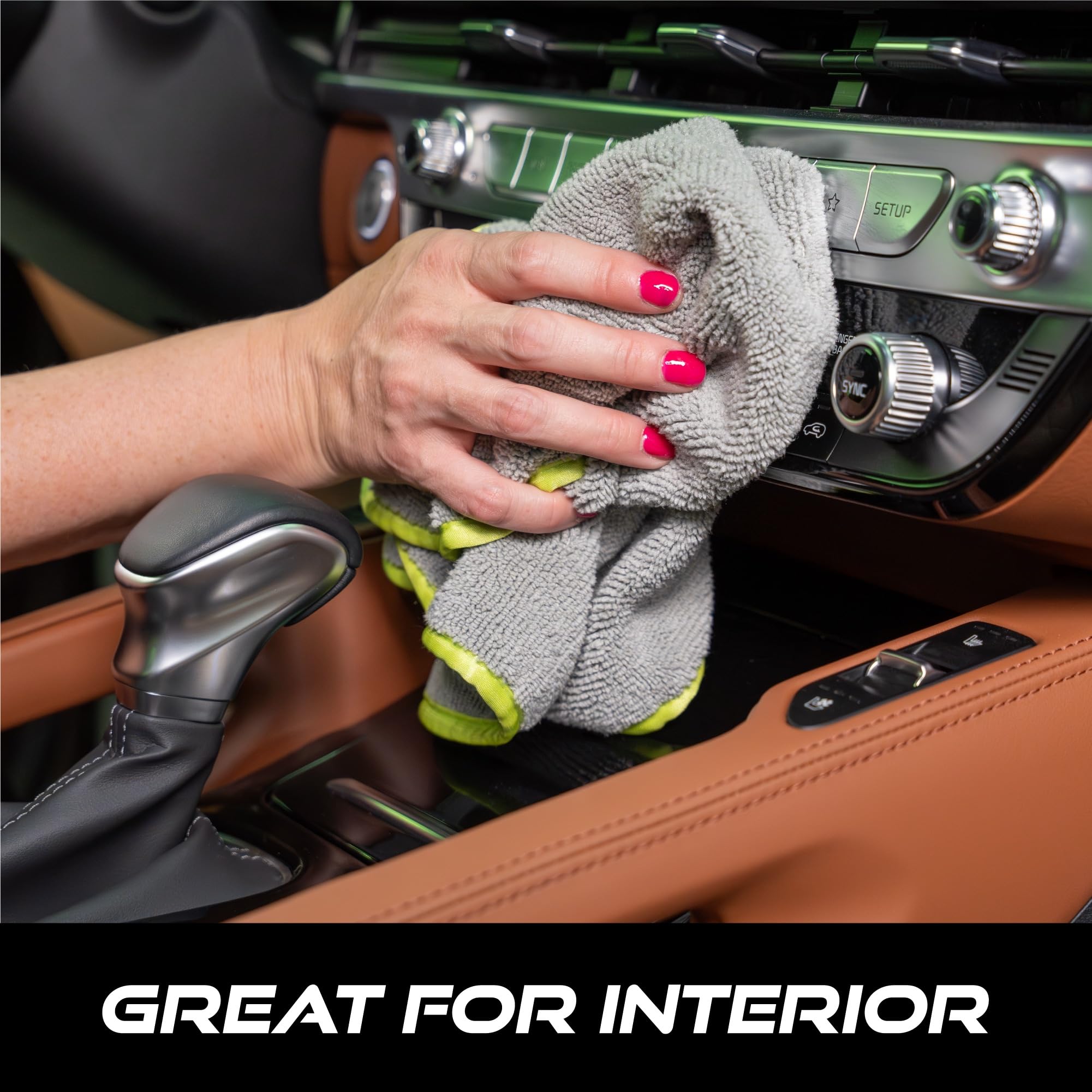 VIKING Mikrofaser-Handtuch für den Innen- und Außenbereich, Mikrofasertuch für Auto, professionelle Handtücher für Auto-Reinigungsbedarf oder Zuhause, 350 g/m², Grau, 40,6 x 40,6 cm, 8 Stück