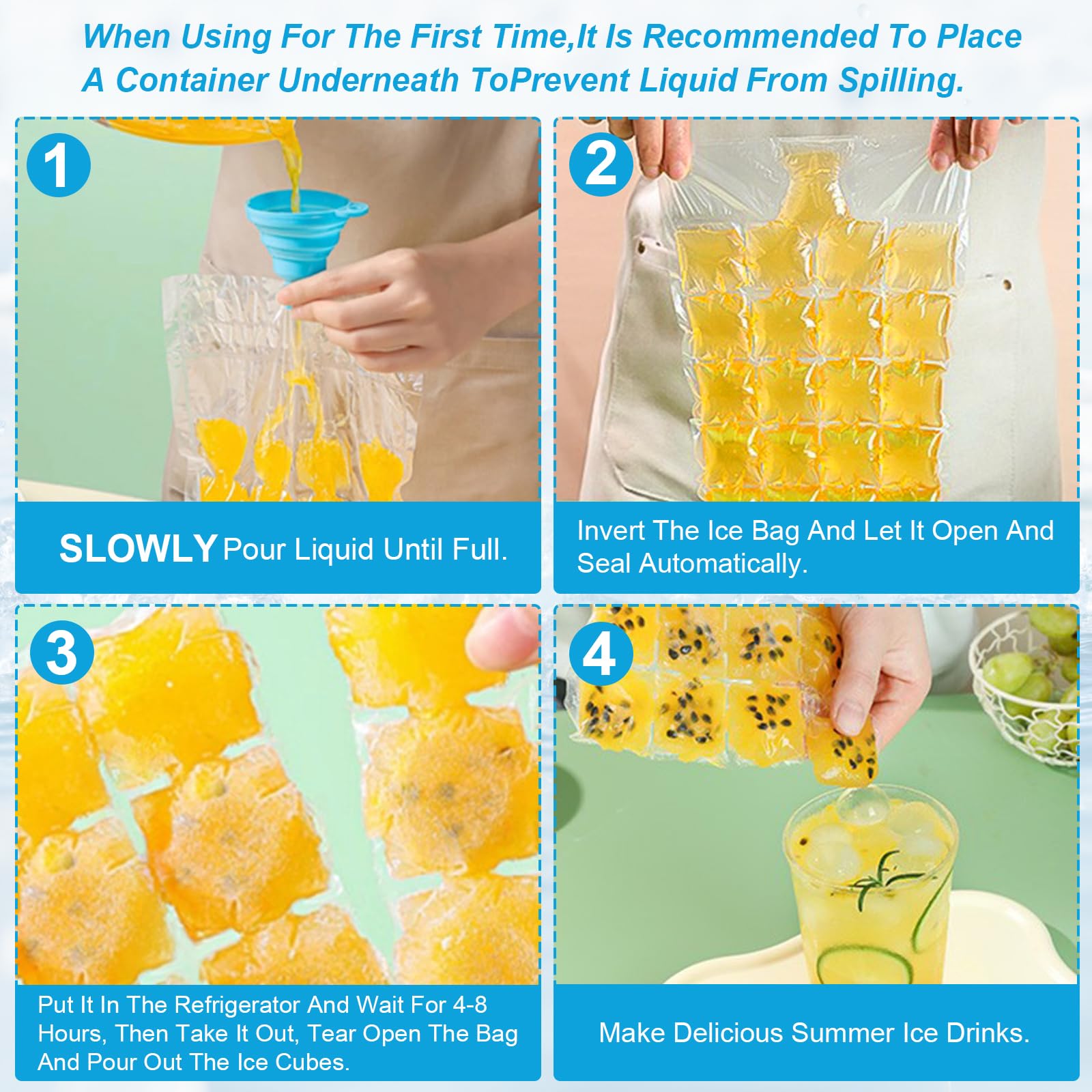 100 Pièces, Sacs De Moules à Glace Jetables, Moule à Glaçons, Tubes De