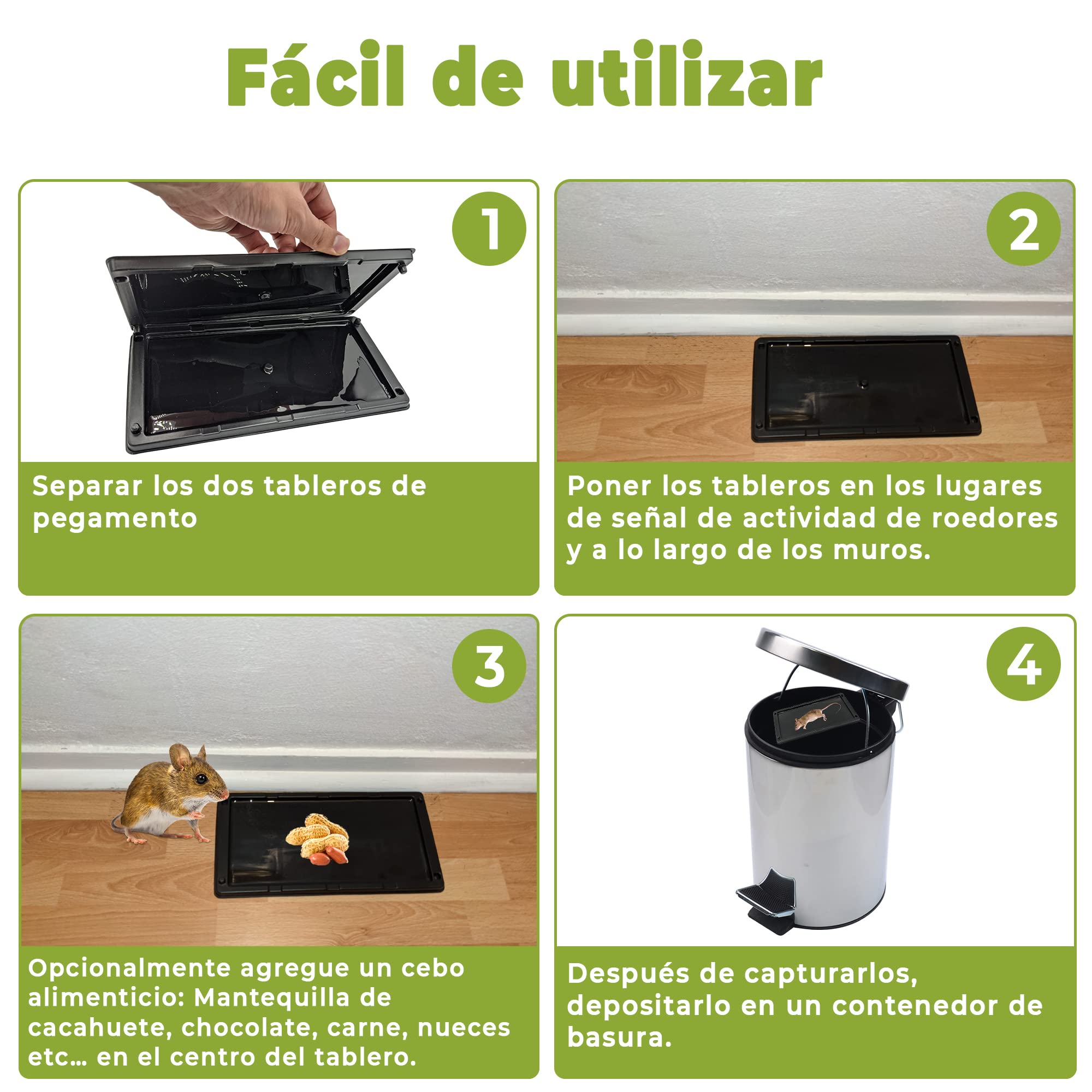Trampas con Pegamento para Ratones y Ratas, Anti Ratas Ratones, Placas de Glue antiroedores, Captura Roedores, antiratones (10 Placas Adhesivas)