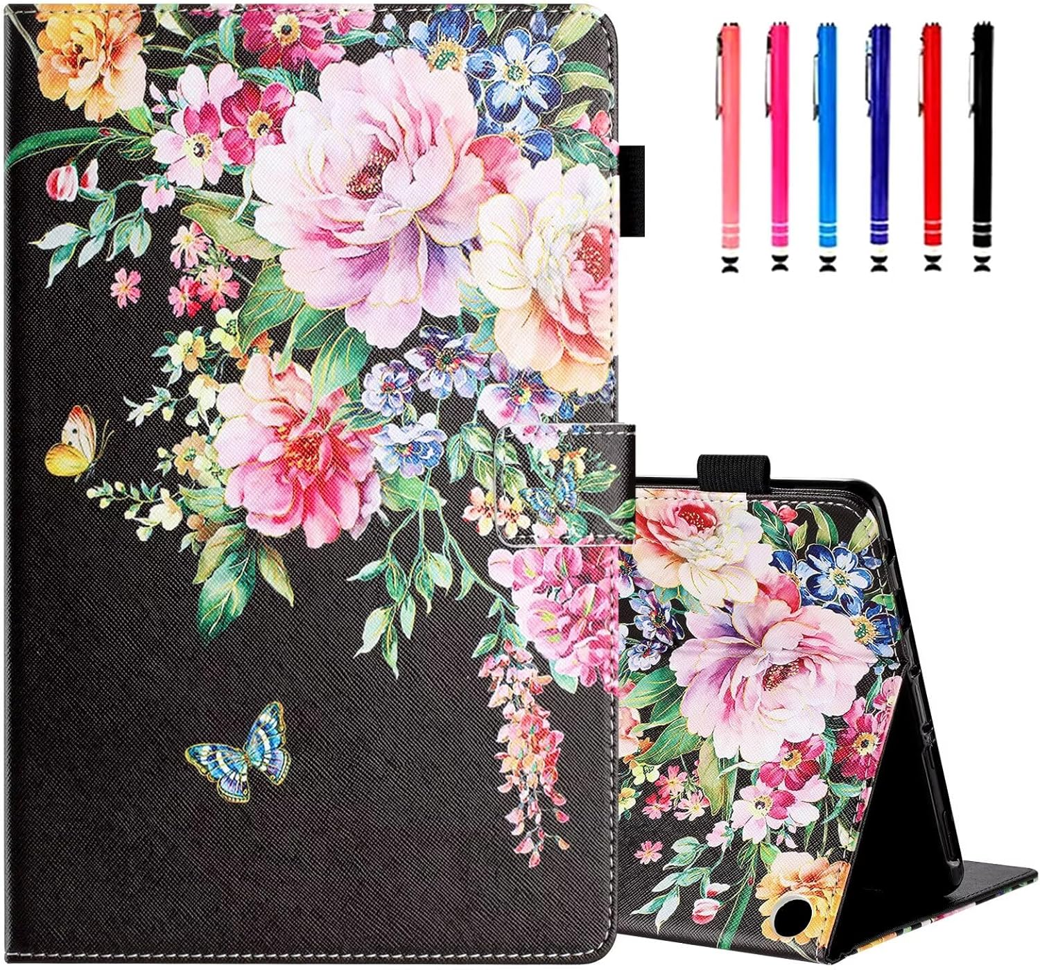 MonsDirect for Amazon Kindle Fire HD 10 Case&Fire HD 10 Plus Tablet Cover 13th/11th Generation 2023 2021 Release, PU Leather Stand Protective Cover, Auto Wake/Sleep with Card Slots, Black Peony MonsDirect for Amazon Kindle Fire HD 10 Case&Fire HD 10 Plus Tablet Cover 13th/11th Generation 2023 2021 Release, PU Leather Stand Protective Cover, Auto Wake/Sleep with Card Slots, Black Peony