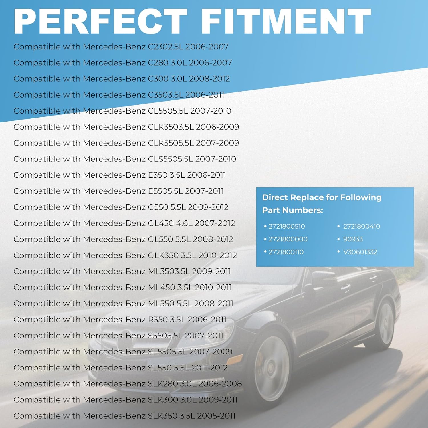 Engine Oil Cooler Filter Housing Assembly Compatible with Mercedes-Benz W203 W219 C230 C350 CL550 CLS550 E550 ML350 R350 SLK280 2003-2015 Replacement for 2721800510, 2721800410, 2721800110,