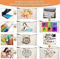 Vista 6 de Legigo Bolsa de Lona en Blanco con Cremallera Estuche Bolsas de Maquillaje a Granel - Estuche de Lona Multiusos para Lápices con Cremallera