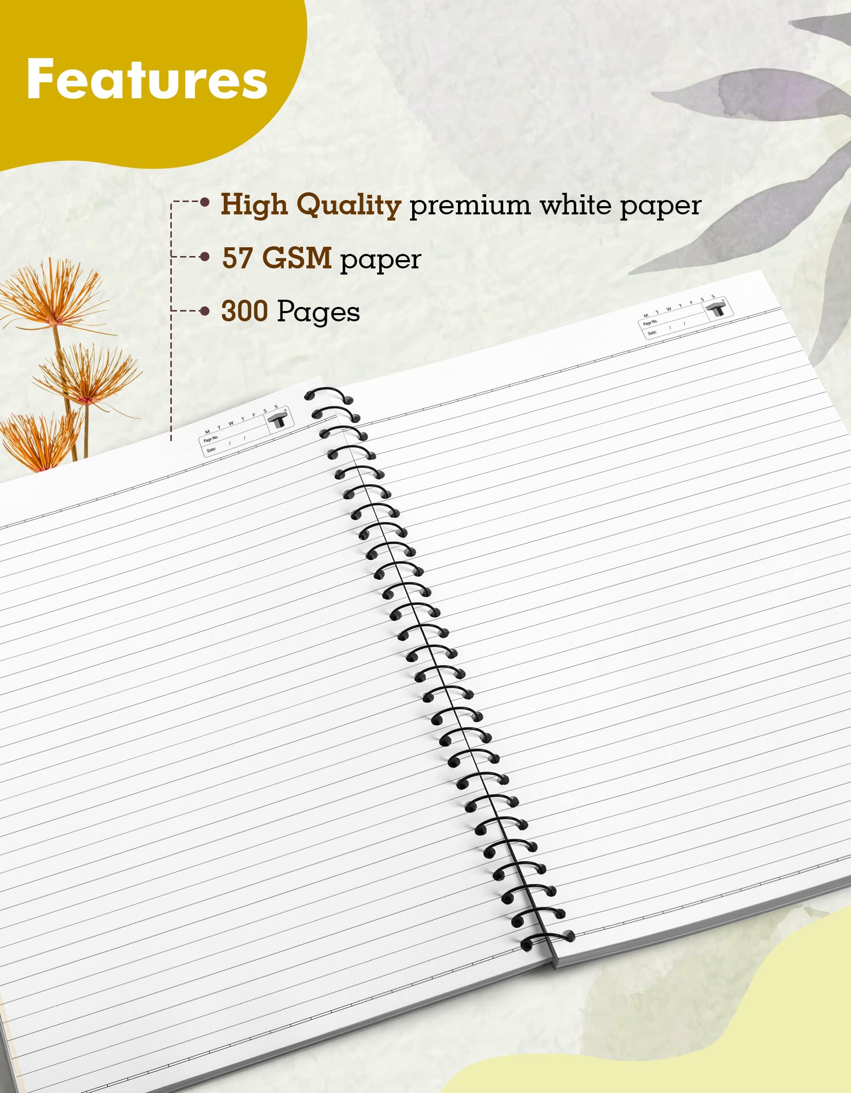TARGET PUBLICATIONS Quaderni a spirale | 300 pagine a righe | Carta formato A4 | Rilegatura a spirale singola | Confezione da 5 | 21 x 29,7 cm | GSM 57