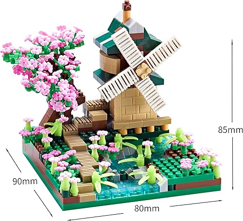 Miniatura 7 de Four Seasons - Juego de construcción para la oficina, lindos bloques de construcción con diseño de cerezo en flor para adultos, flores y plantas, 4
