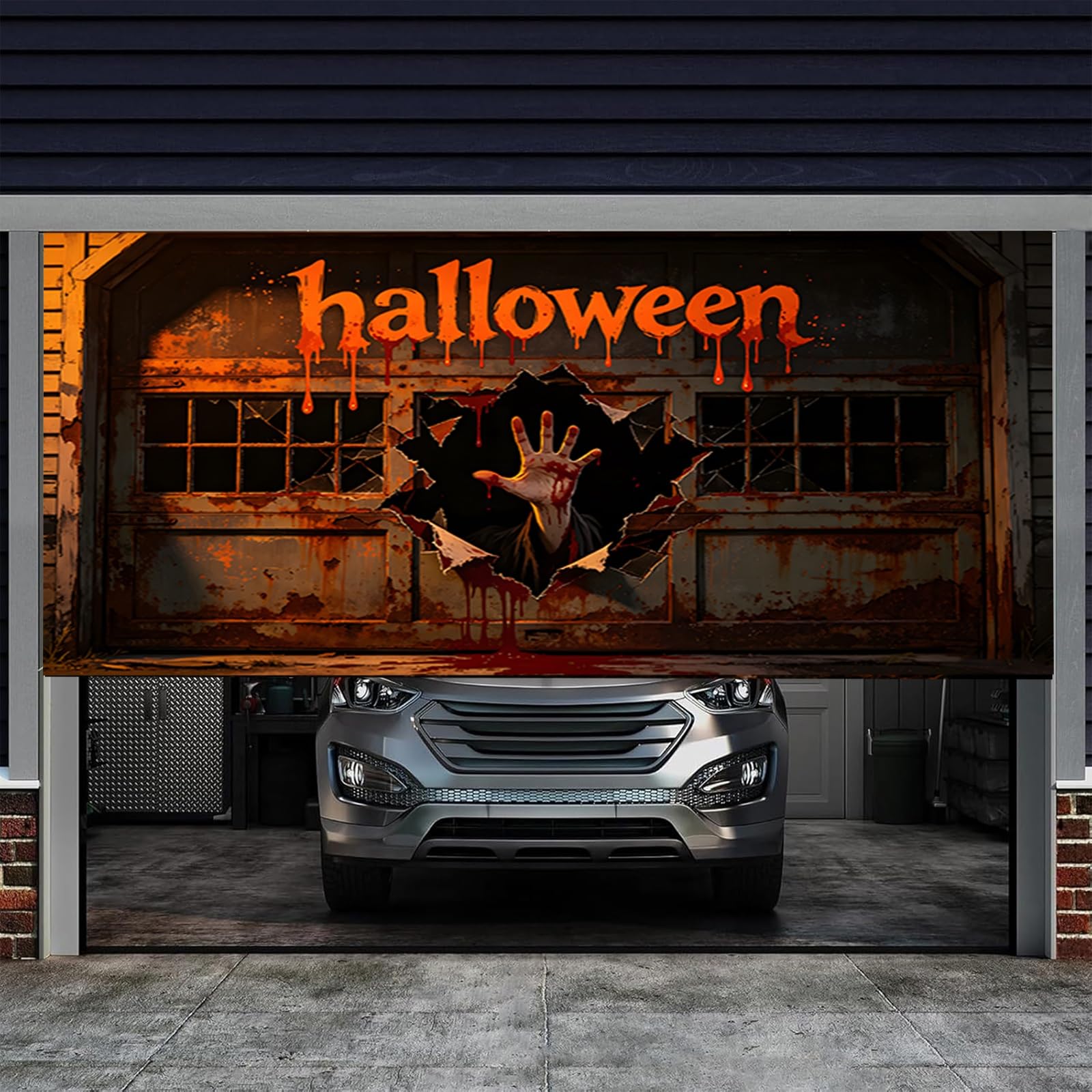 Halloween Baner Drzwi Garażowych, Duże Wiszące Tło