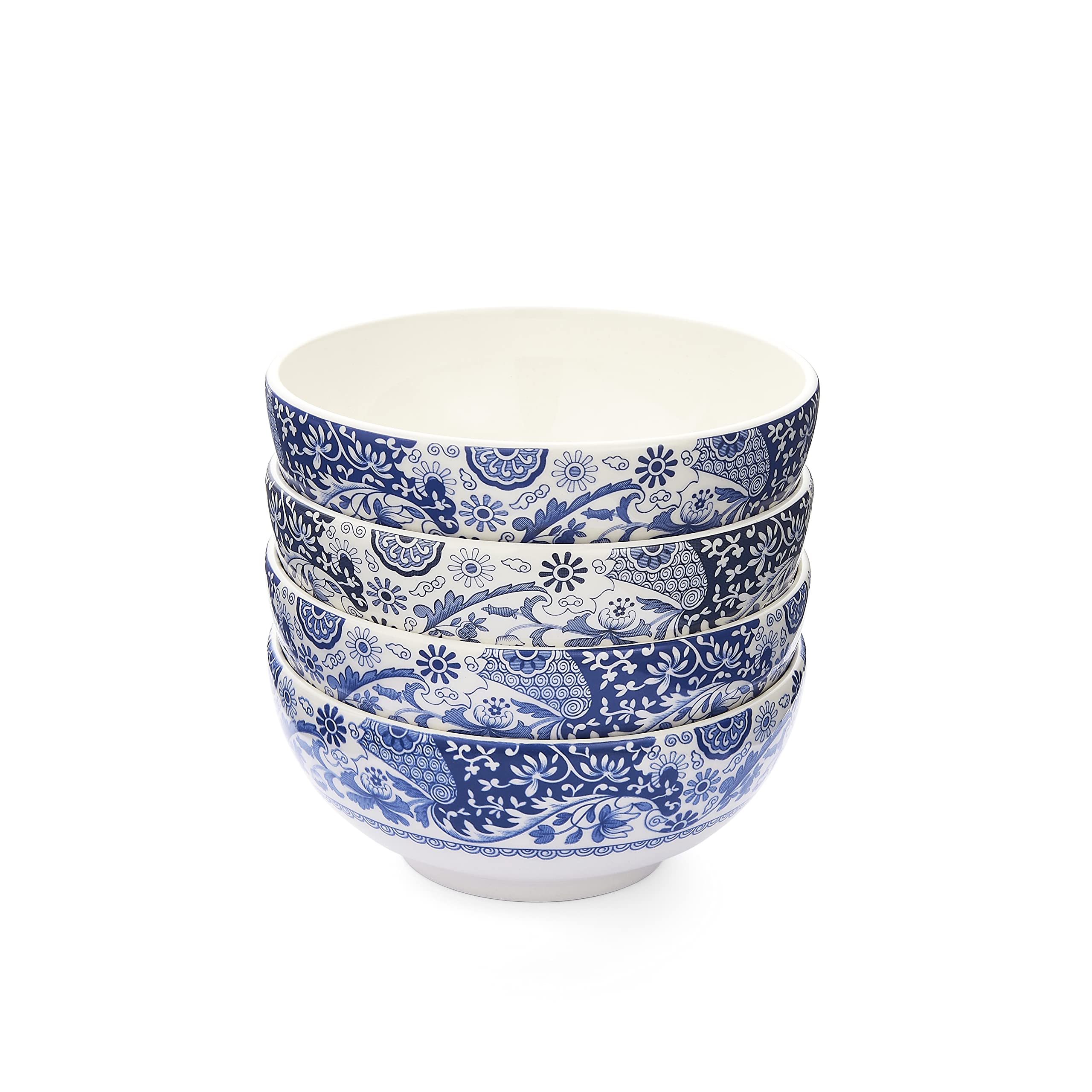 Spode x Brocato Set of 4 Bowls - Versatile Earthenware Bowls, Suitable for Salads, Breakfast, Cereal, Fruit, or Everyday Dining, Durable and Stylish for Home Use, 14cm