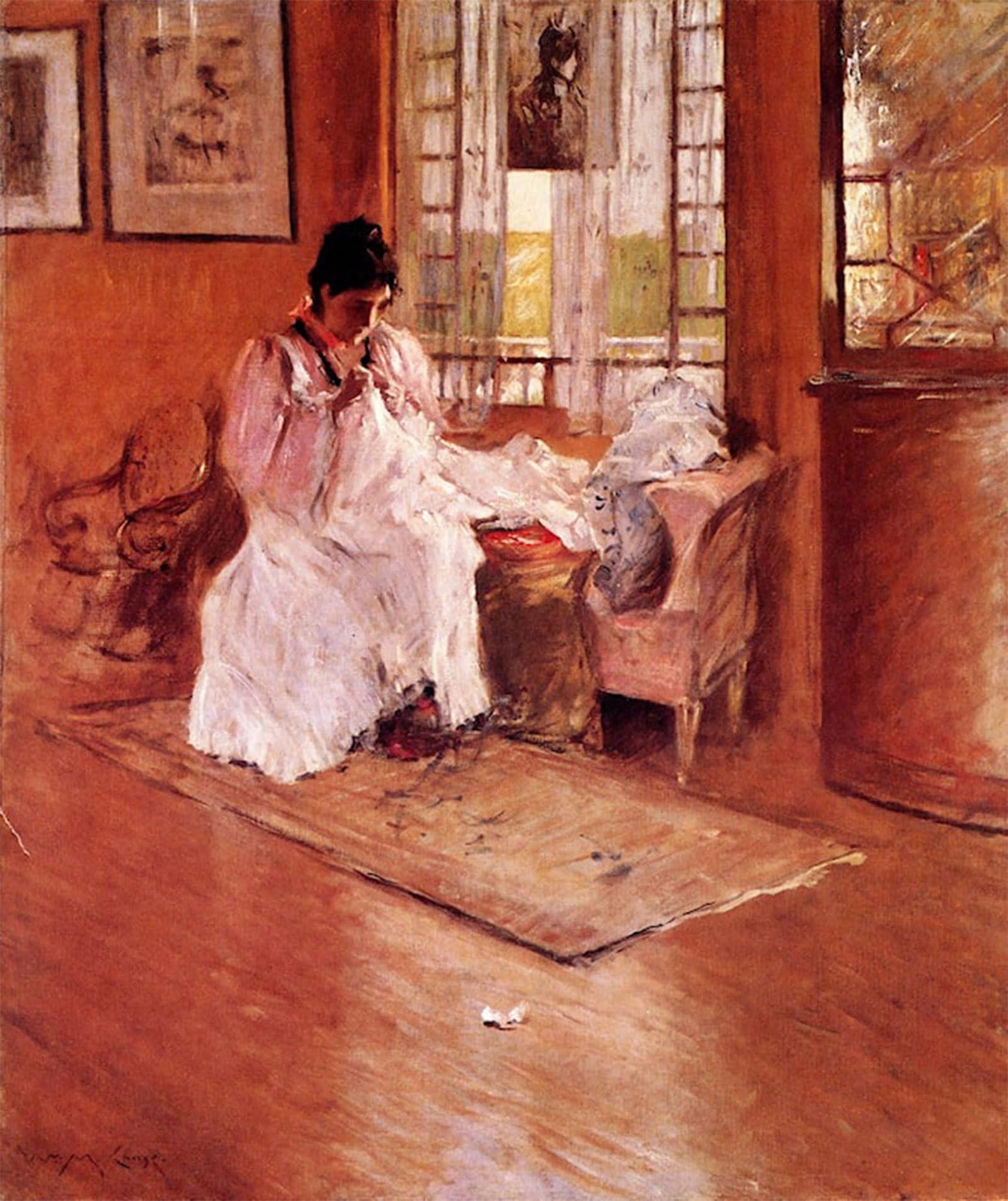 SERENDIPITP Abstract Painting Mural Print Picture Wall Decor Painting for the Little One Aka Hall At Shinnecock by William Merritt Vintage Wall Artwork for Home Decor 60x90cm