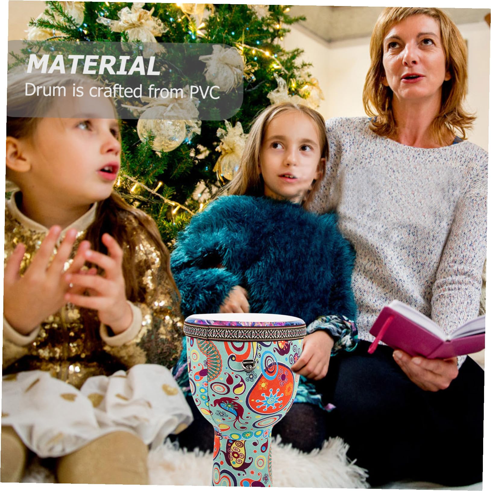 FRCOLOR Instrumento Musical Africano Portátil de Percusión Djembe Batería para Principiantes, Diseño Único en Pvc Resistente y Ligero para Adultos y Niños Varios estilos