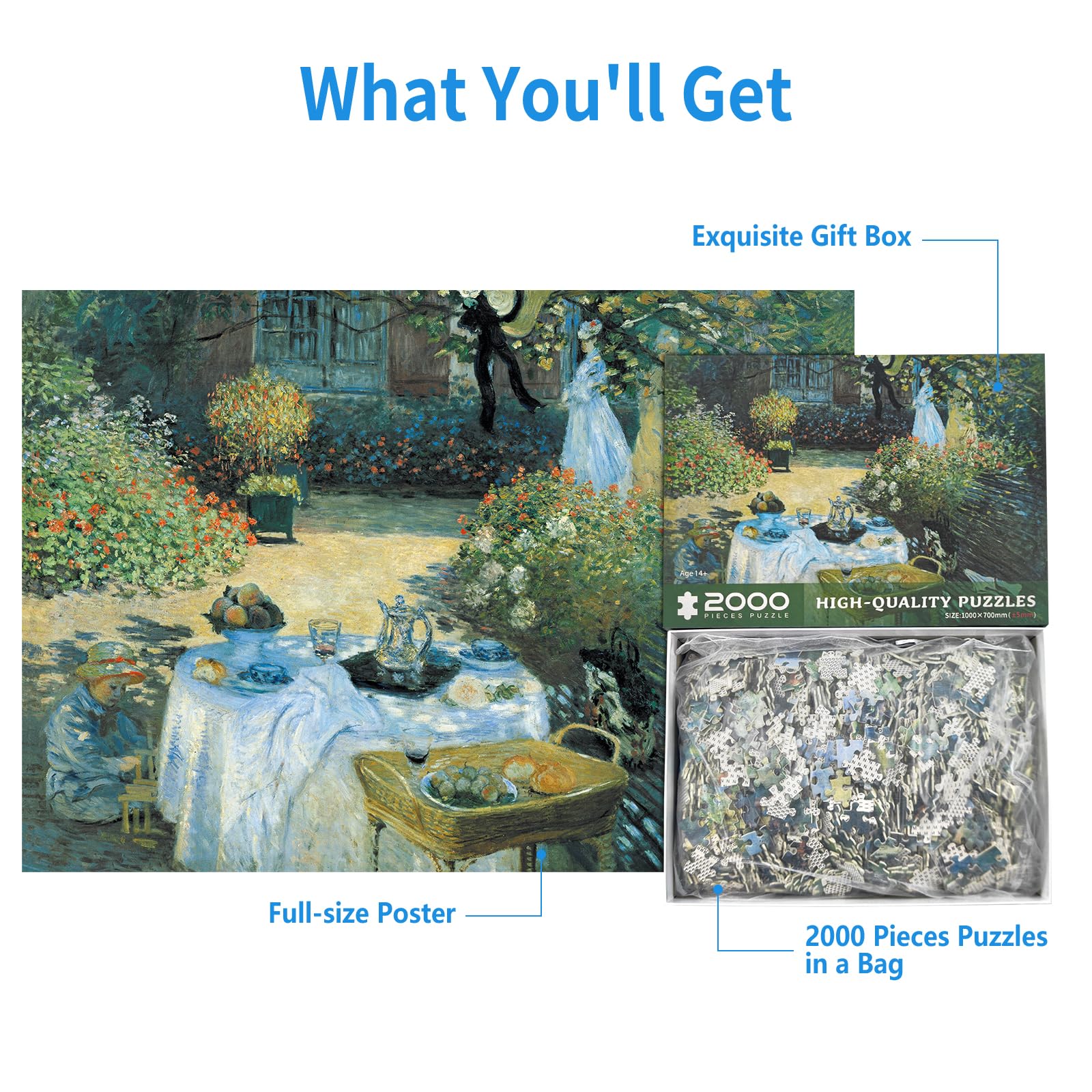 Amazon.com: 2000 Piece Puzzle, Lunch in The Garden 2000 Piece