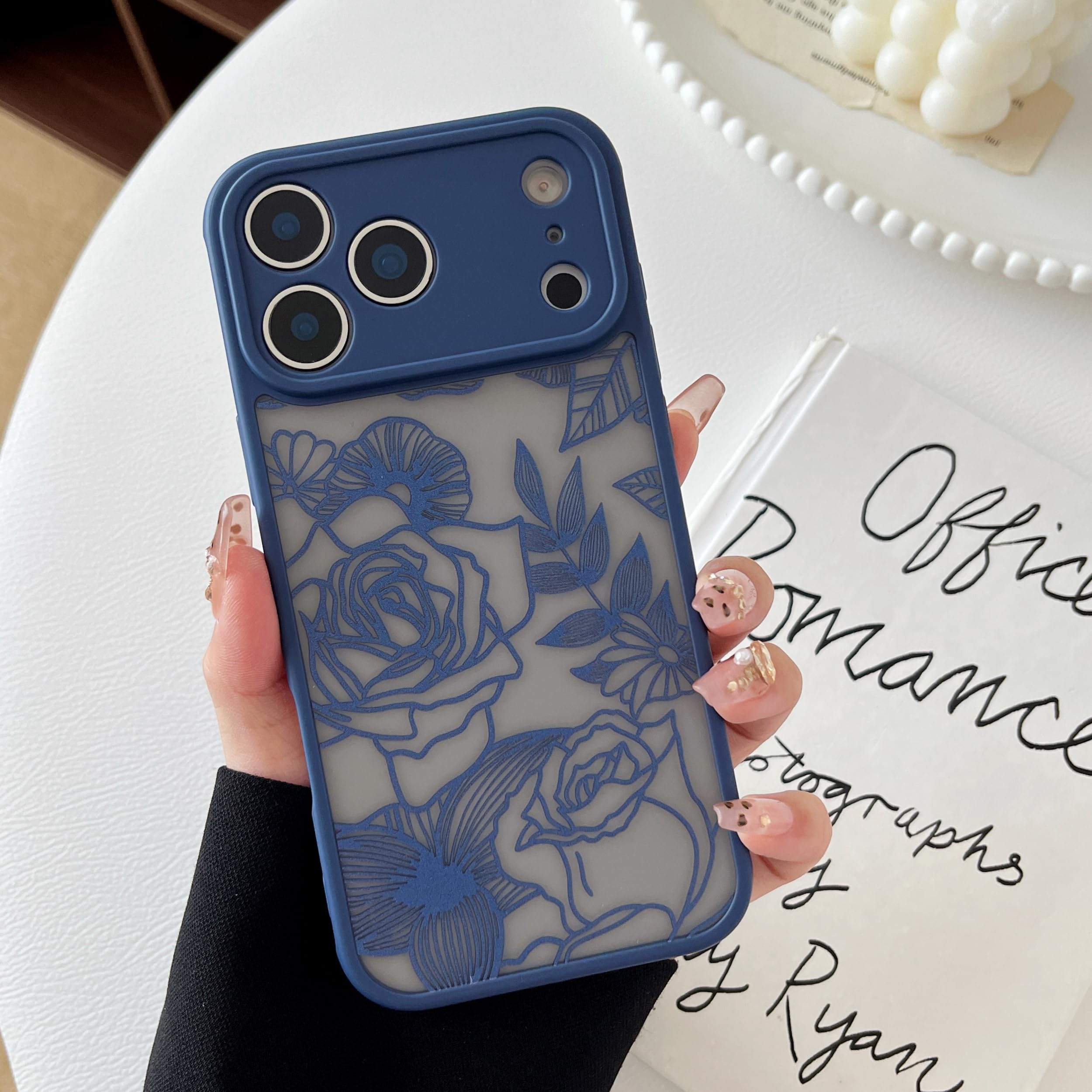 XIZYO iPhone 17 Pro Max Kılıf, Çiçekli Gül Sevimli Telefon Kılıfı