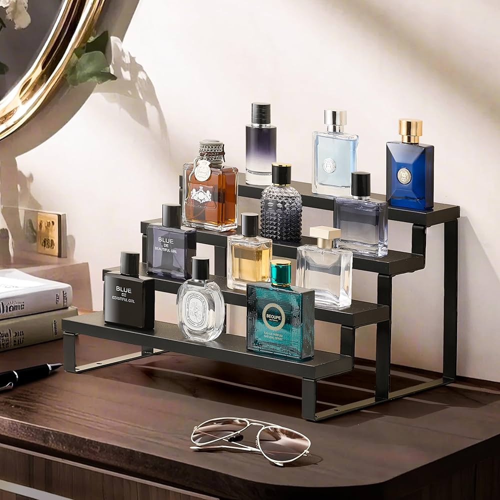 Amazon.com: Wood Cologne Organizer for Men,12 Inch 4 Tier