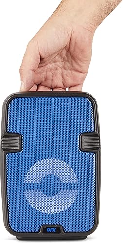 Miniatura 6 de QFX BT-60-BL Altavoz Bluetooth de 4 pulgadas con micrófono, entradas AUX, USB - Luces LED para fiestas - Altavoz portátil estéreo inalámbrico
