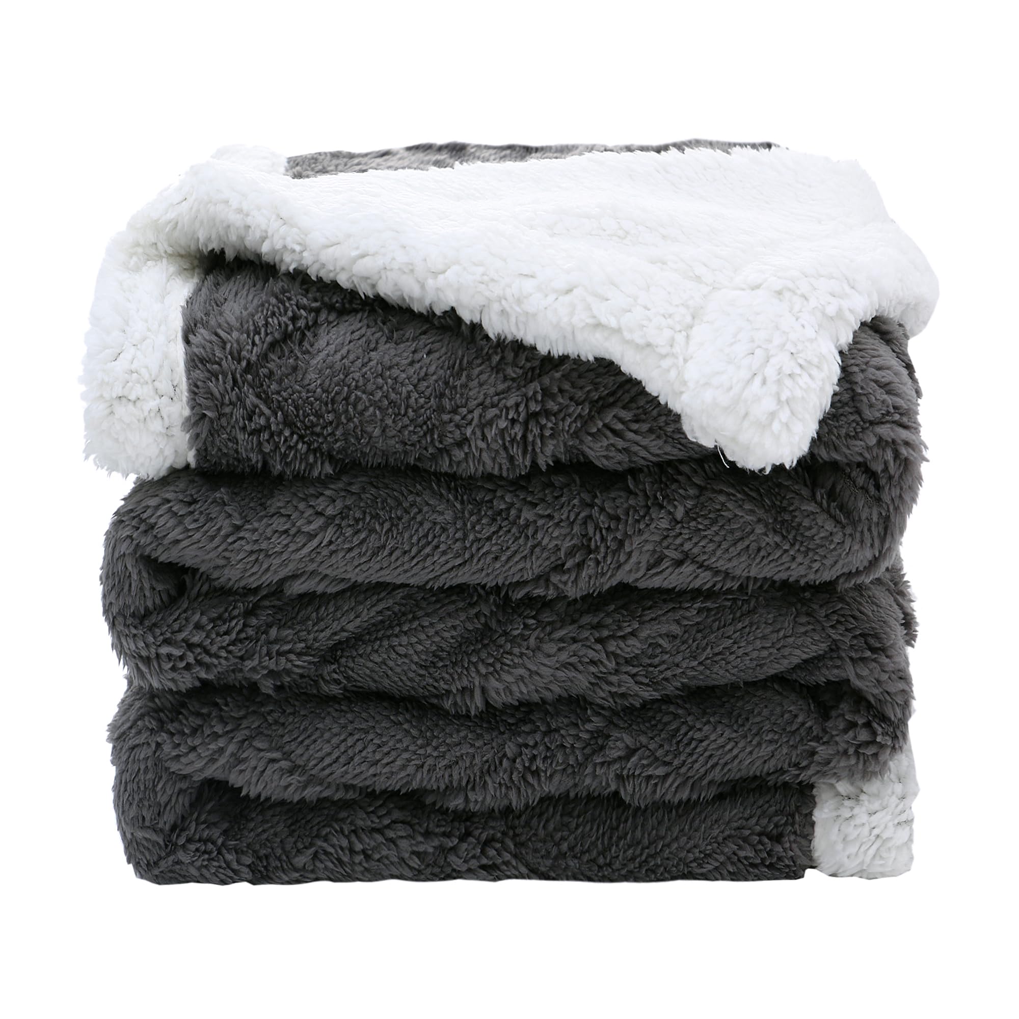 Manta de Cama 150x200 Multifuncional, Manta matrimonial Invernal Suave y esponjosa, edredón Invernal, 2 Capas, Manta para sofá, Viajes, Gruesa y térmica, colchas, Gris Oscuro