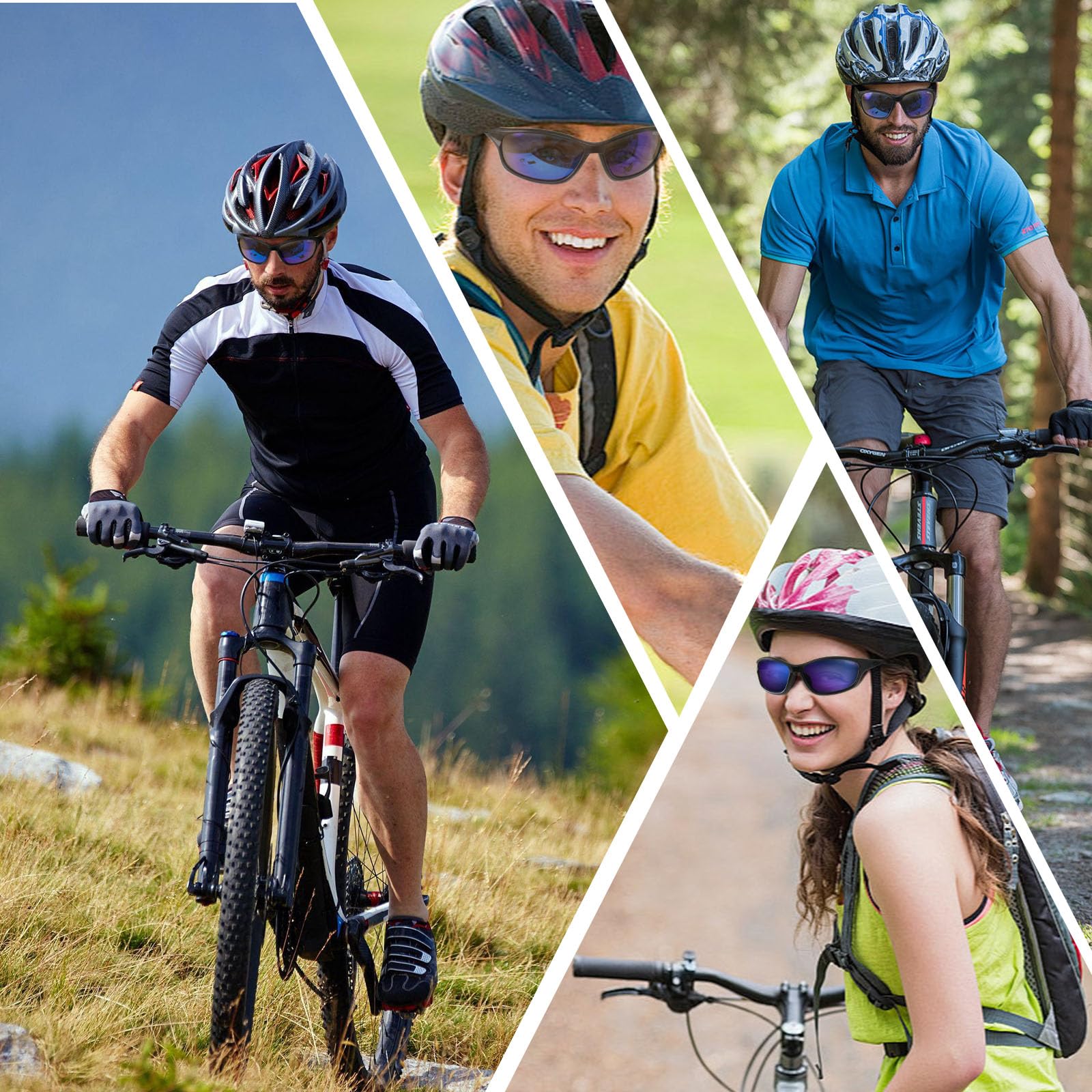 Occhiali da sole sportivi per uomo e donna, protezione UV400, per guida, ciclismo, corsa