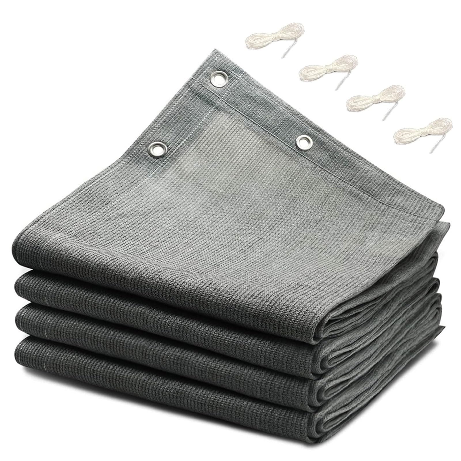 Voile d'ombrage anti-UV 1.4 x 5.5 m, filet coupe-vent gris clair de patio