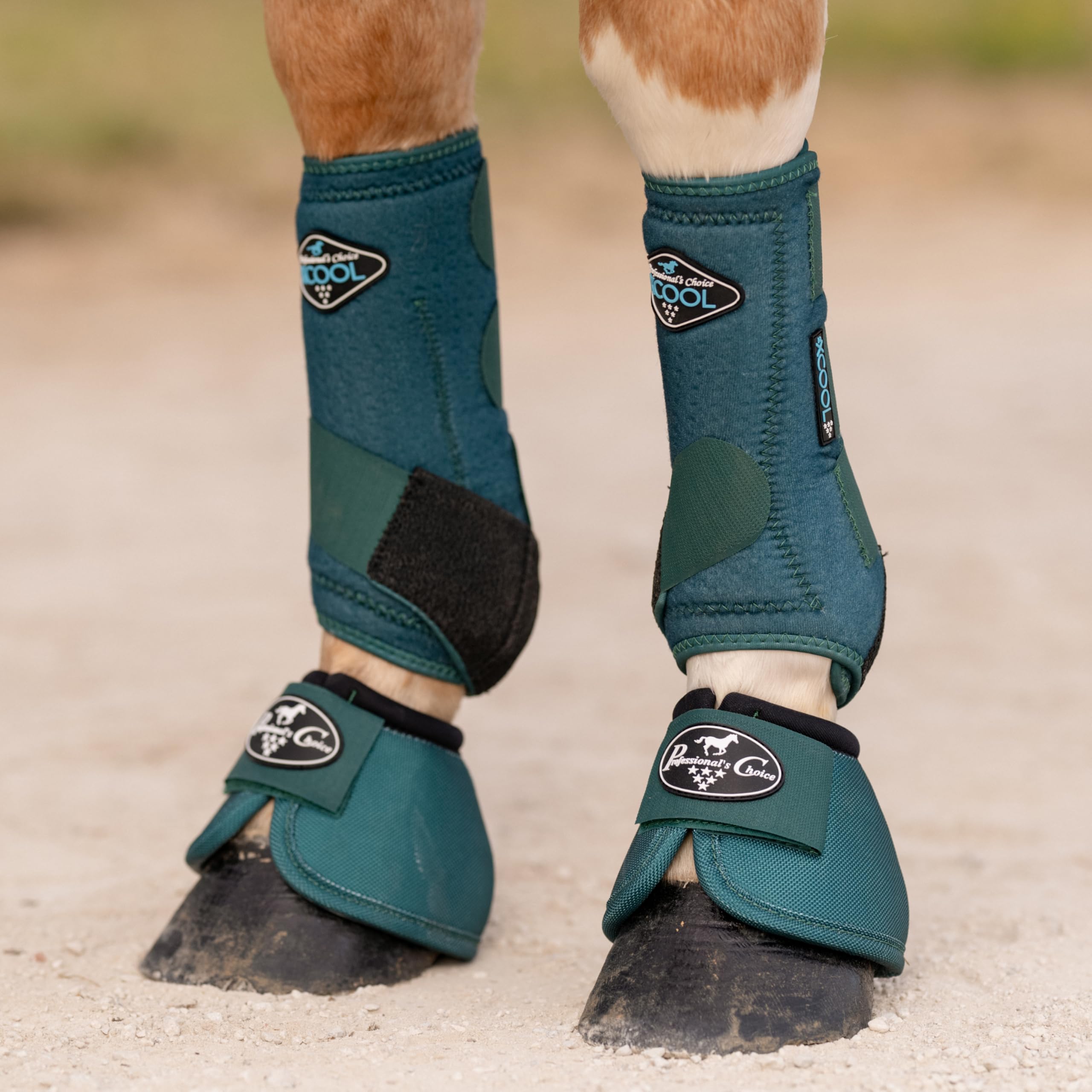 Professional's Choice 2XCOOL Sports Medicine Horse Boots | Protective & Breathable Design for Ultimate Comfort & Durability in Active Horses | Value 4 Pack | Small | Emerald