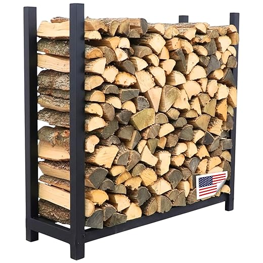 Woodhaven The 4 Foot Firewood Log Rack with Cover