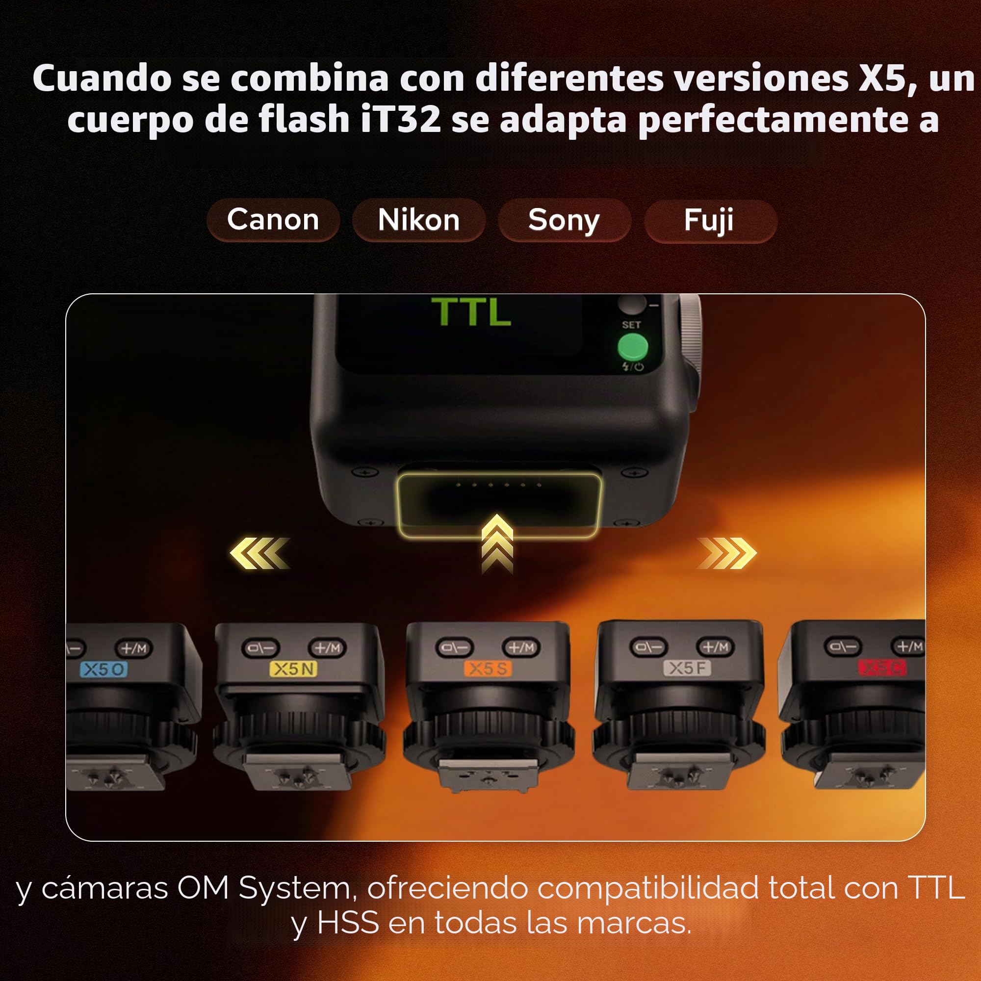 Godox iT32 - Flash de cámara TTL con disparador inalámbrico X5 S 2,4 GHz HSS 1/8000s GN18 con difusor magnético para cámaras Sony