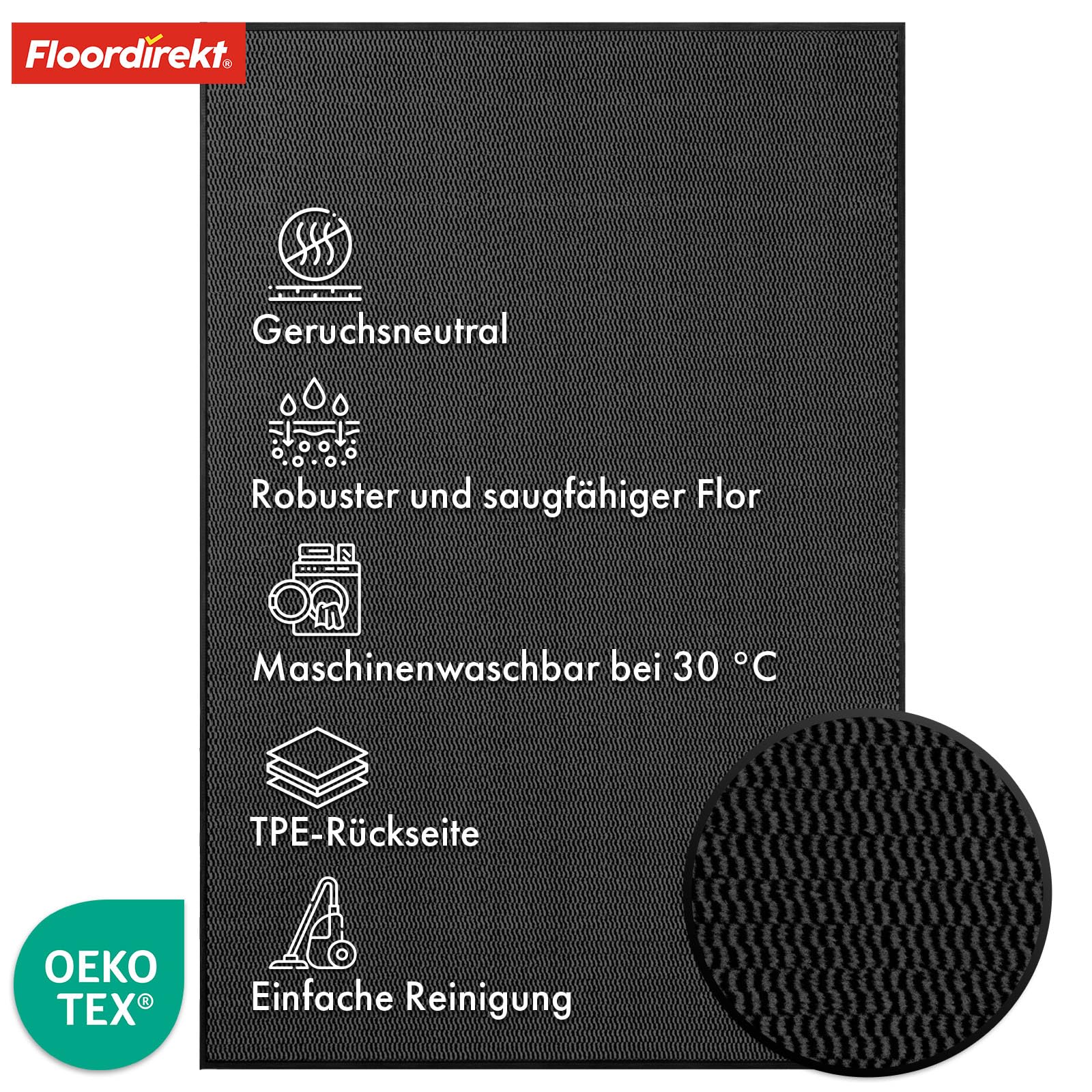 Home2Fashion 282150 PUR GridClean XL Grote Deurmat Voor Buiten Vuilvangmat Entreemat Voor Binnen En Buiten Schoonloopmat Antraciet Metallic Oppervlak Ongeveer 70 X 46 Cm