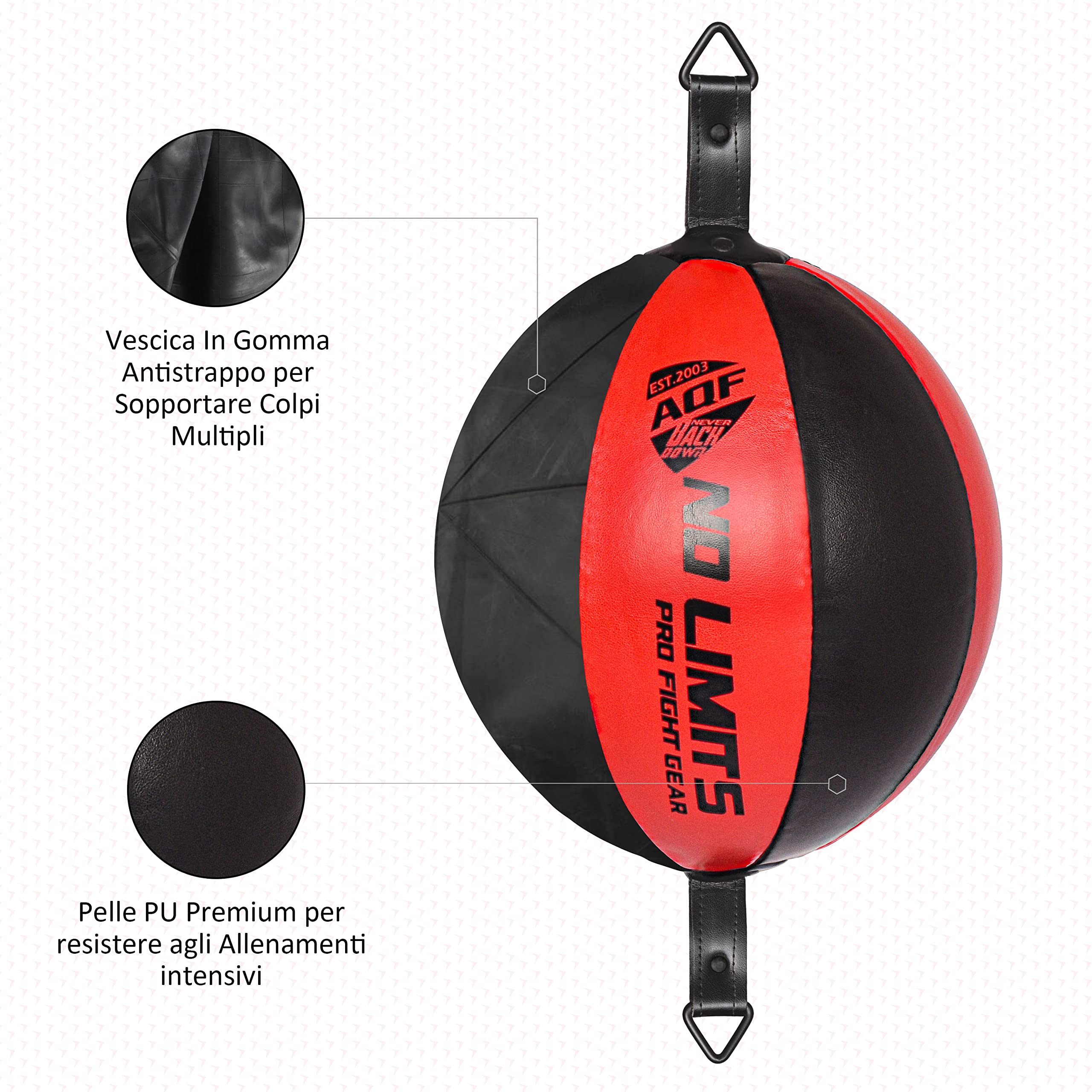 AQF Speedball in Pelle Doppia estremità Sacco da Boxe MMA Boxe Posizionamento a Soffitto Speed Bag Pugno Allenamento