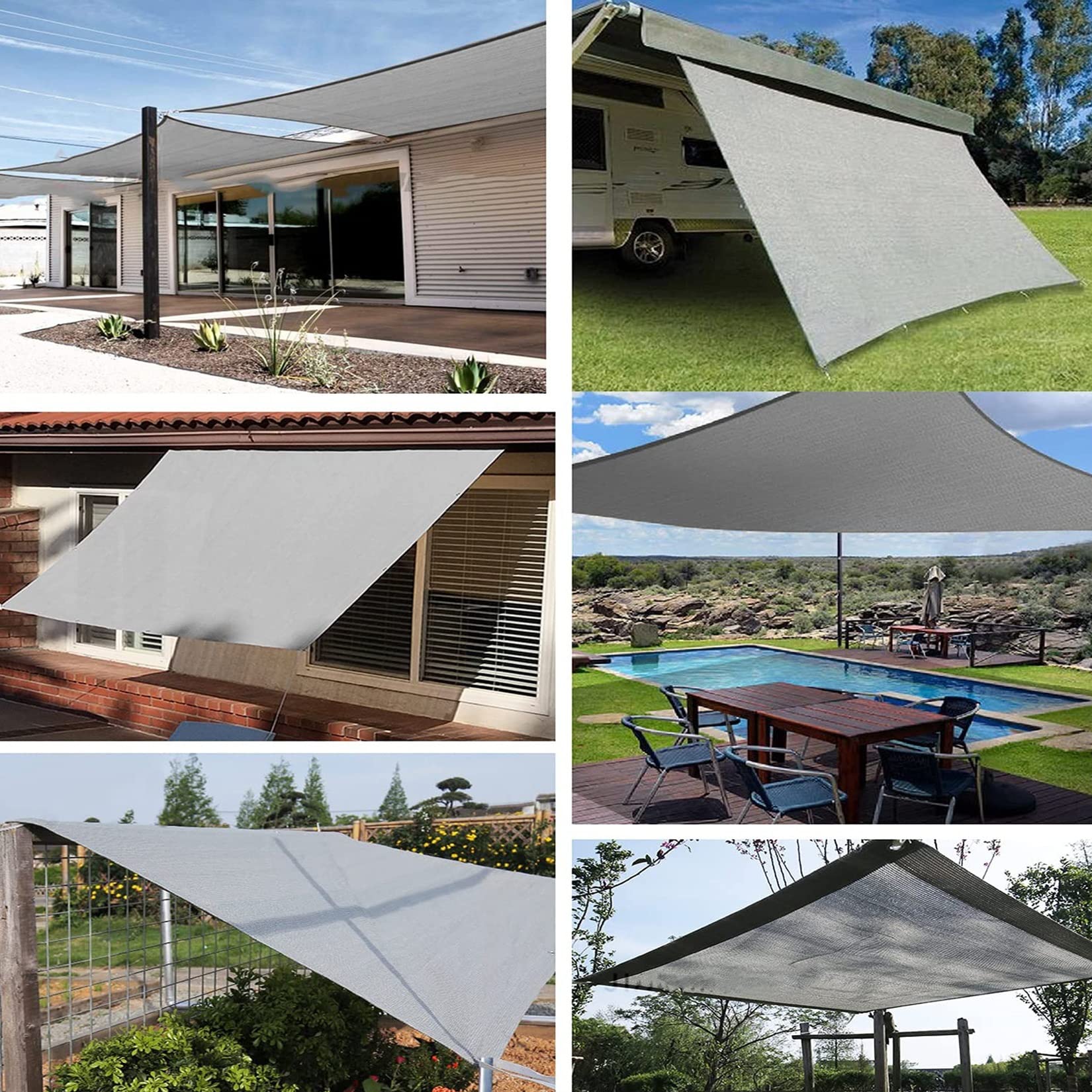 KUAW Parasole Rettangolare 5x6M per Balconi Arredo Giardino Gazebo Copertura Pergolato Telo Ombreggiante Vela Impermeabile Frangivento Protezione Acqua Resistente al Vento, Arancione