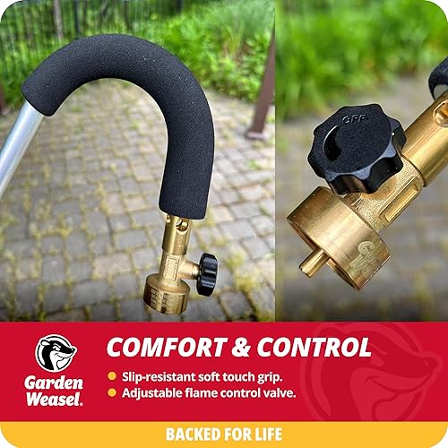 Miniatura 5 de Garden Weasel 98007 WeedTorch - Quemador de malezas con encendedor integrado, herramienta de deshierbe para ahorrar espalda, antorcha de propano de