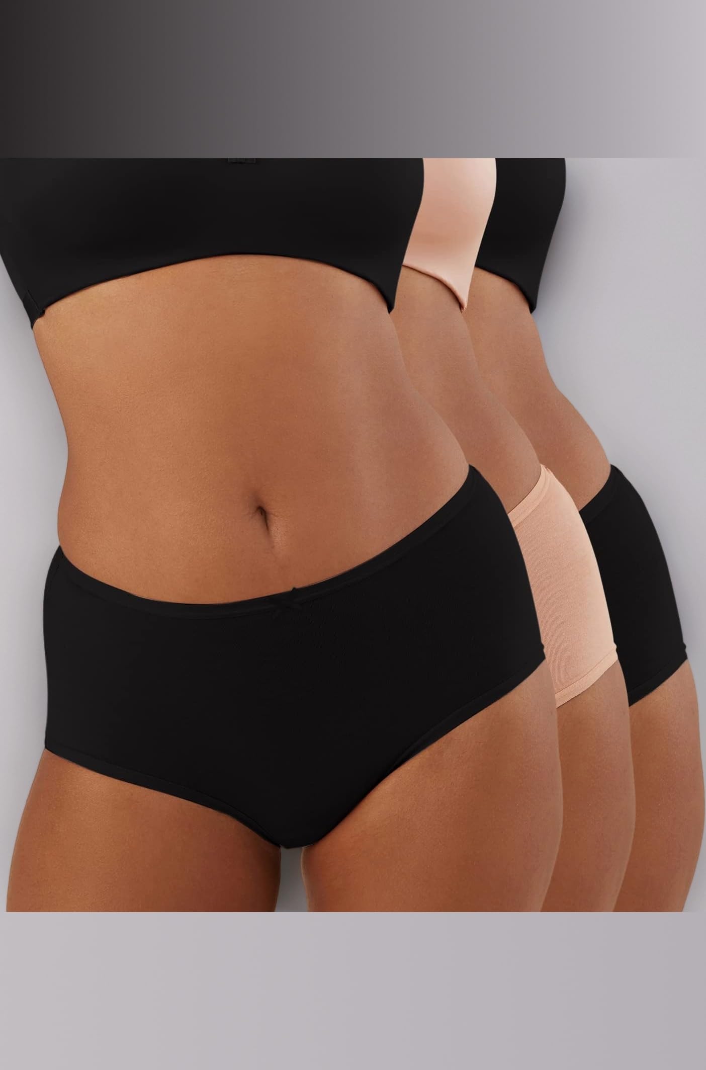 NYKD NYP036 High Rise Stretch Cotton Full Coverage Full Brief with Ultrasoft Exposed Waistband-Pack of 3