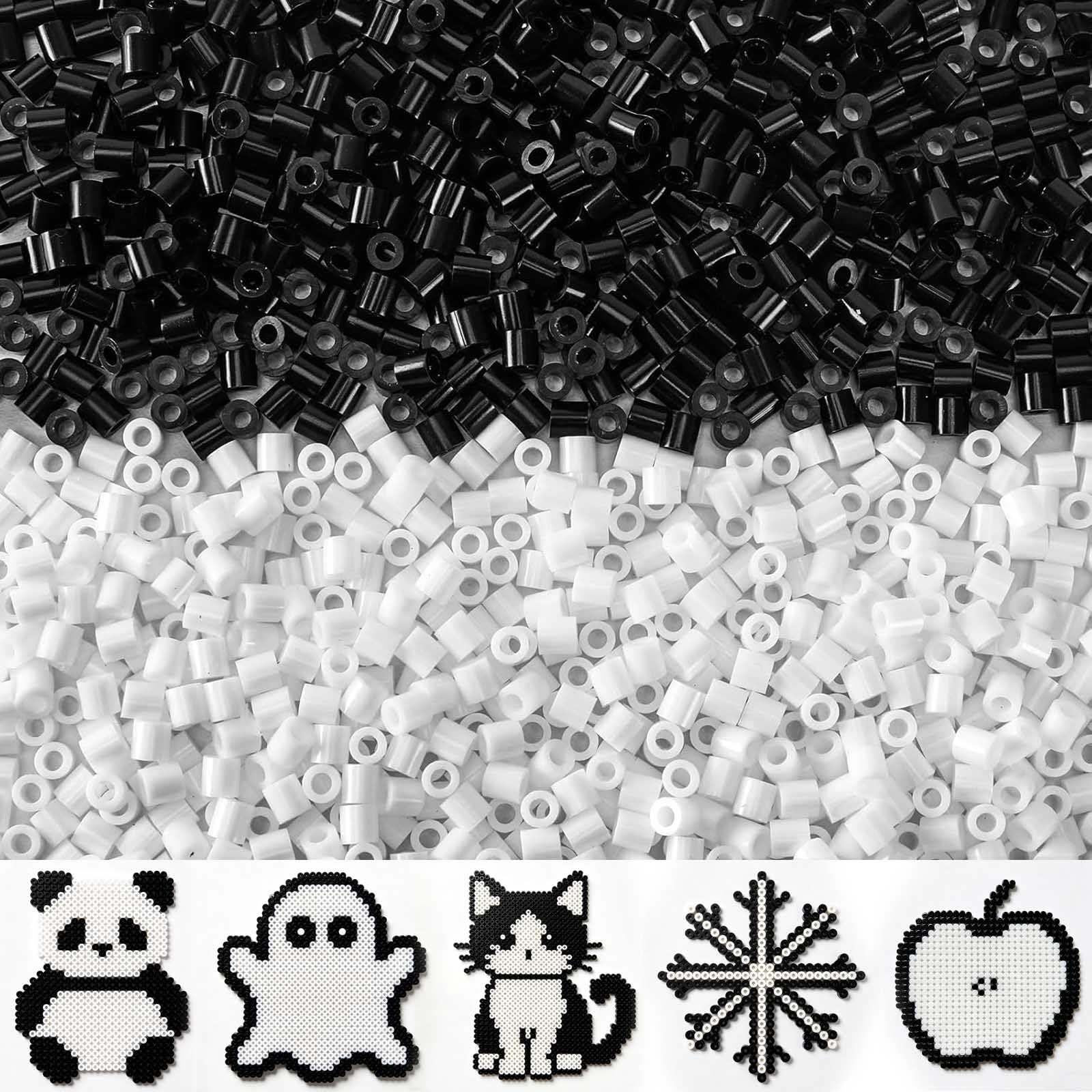 Amazon.co.jp: アイロンビーズ 2.6mm 白 黒 単色 約10000粒ビーズ