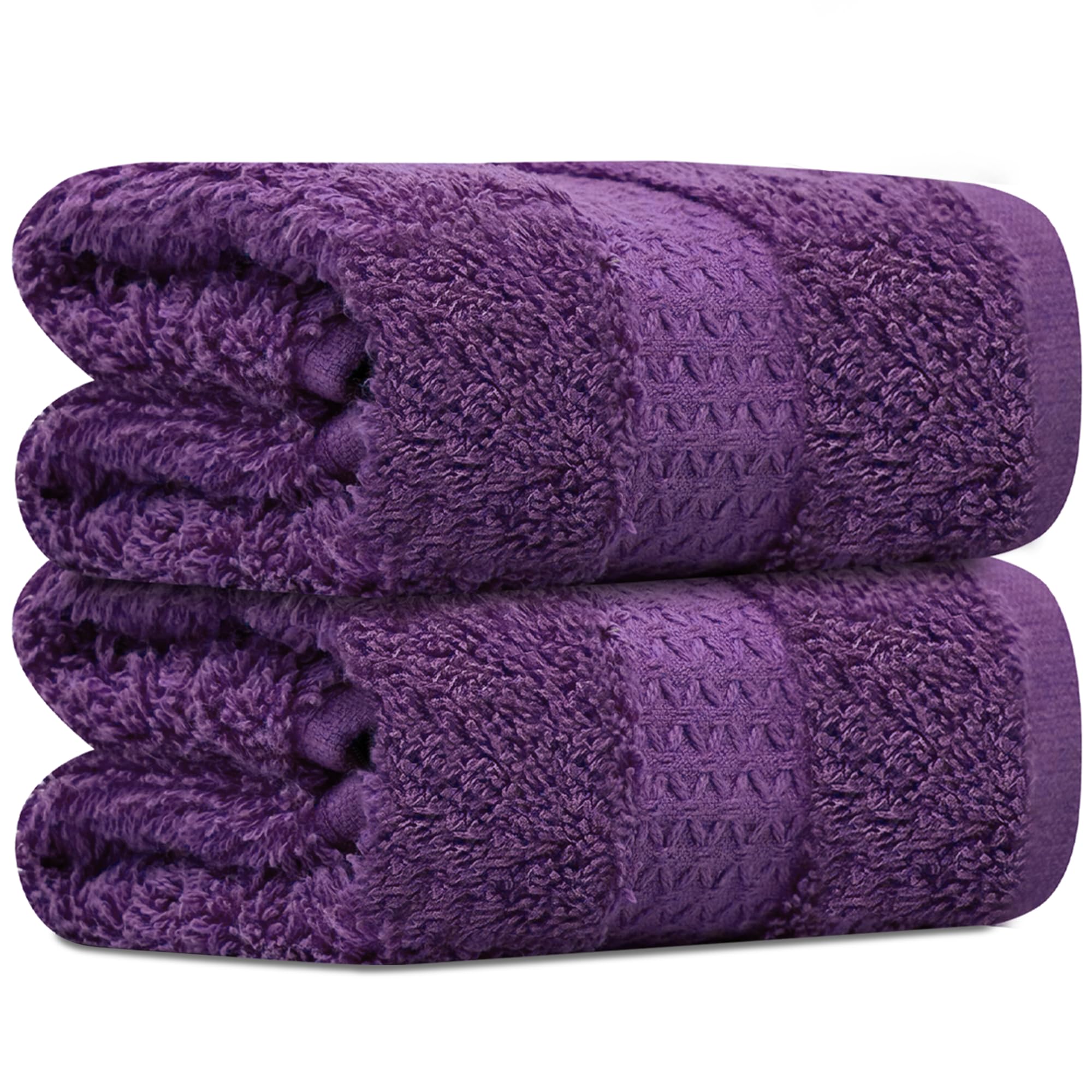Towelogy Premium Face Cloths 100% Combed Cotton Fade Resistant 33x33cm - Super Soft Face Cleansing Towels Flannels Hotel Quality (2, Purple)