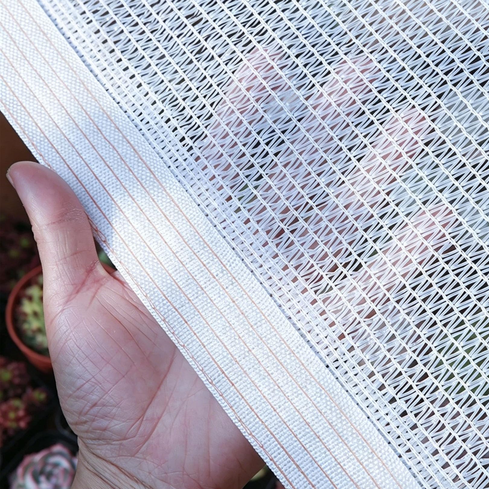 Filet d'ombrage Blanc 6mx6m 55% de taux d'ombrage 3 Aiguilles Filet Anti-Chaleur et Respirante | résistant au vieillissement et aux UV,pour Balcon, Jardin, Fleurs et succulentes