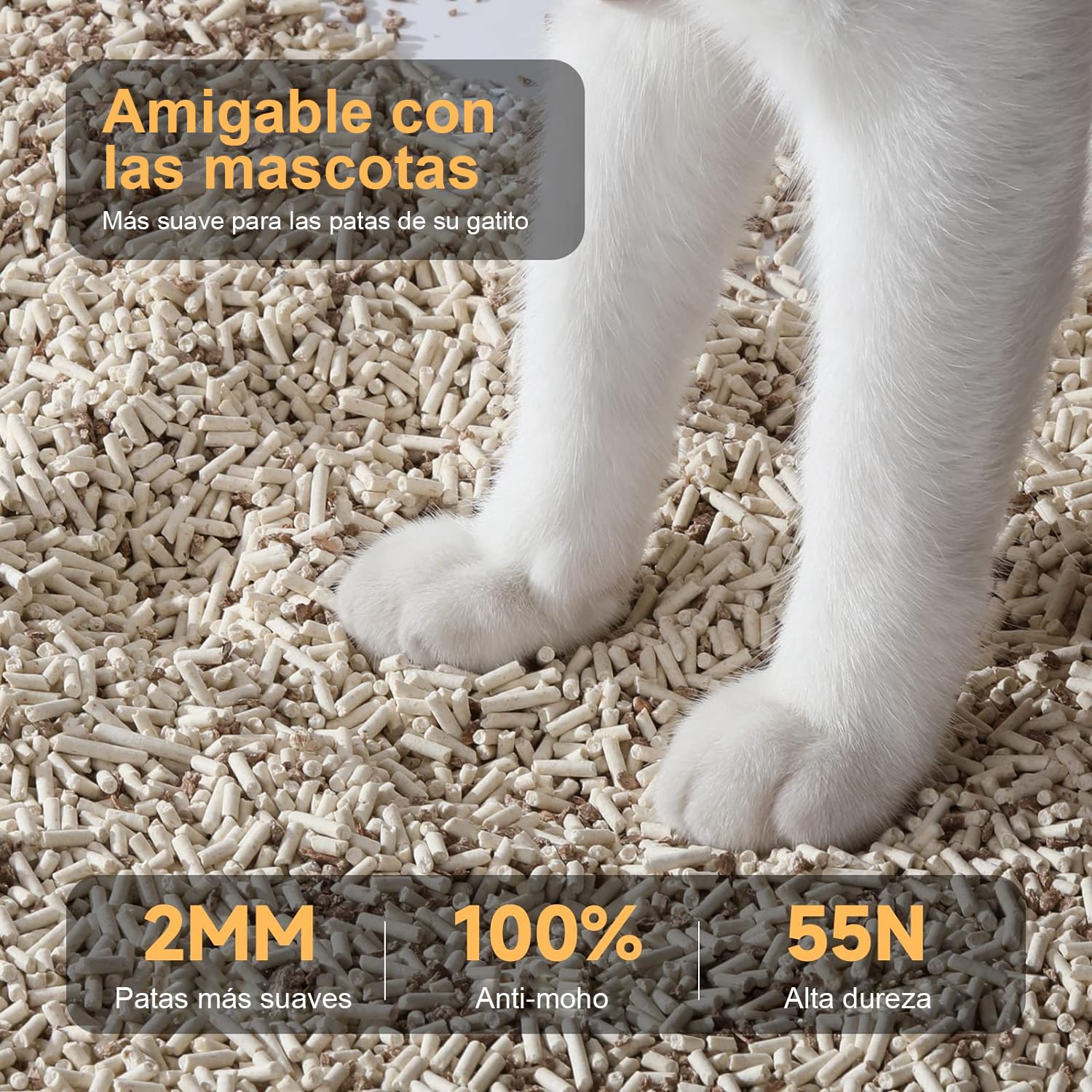 FUKUMARU Arena de Tofu para Gatos 10.8kg - Arena aglomerante para Gatos, Mezcla de pellets de madera de manzana, Libre de Polvo y fácil de aglomerar, Control de olores, se Puede desechar en el Inodoro