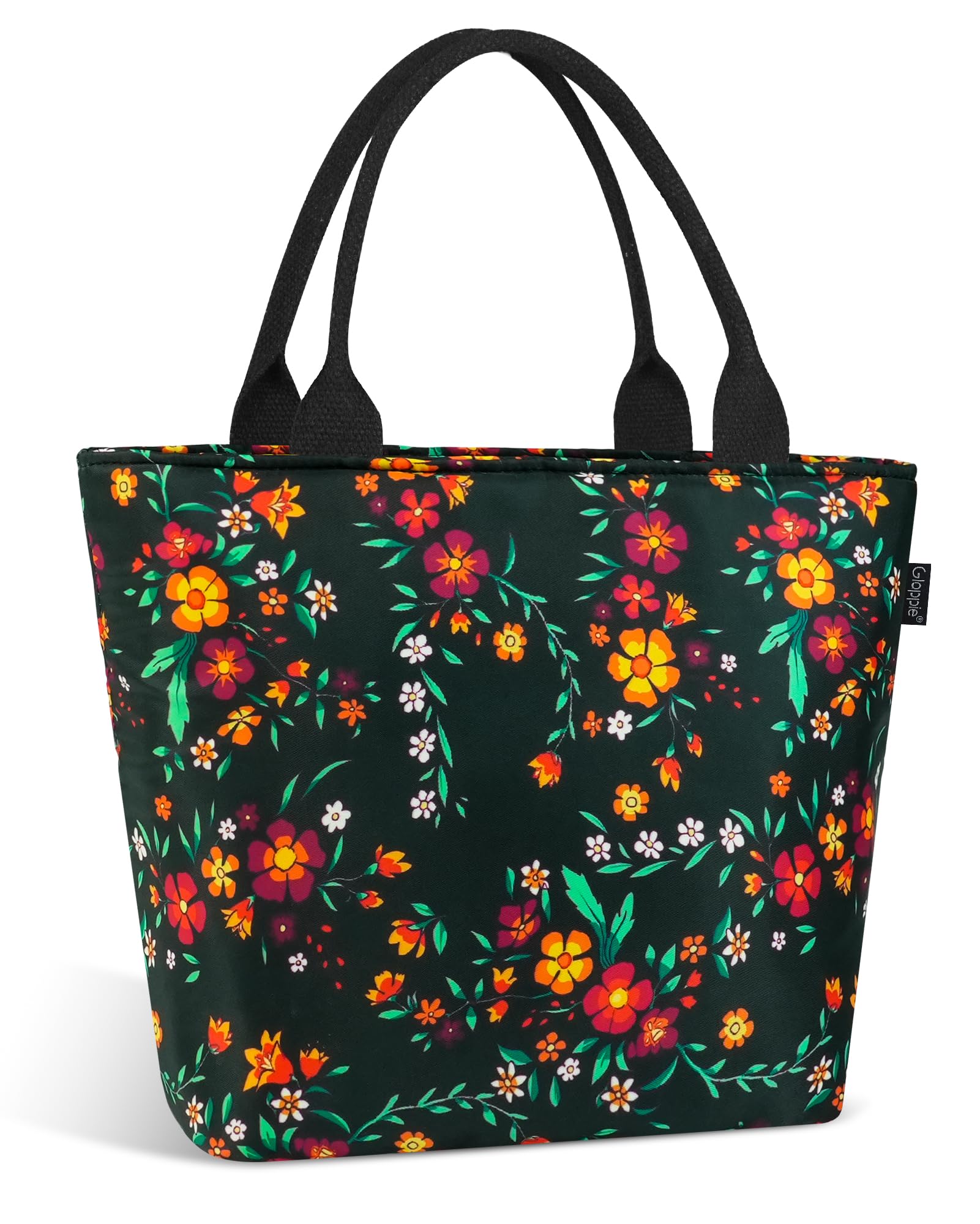 Gloppie Borsa Termica per Alimenti 9L - Borsa del Pranzo - Piccola Borsa Frigo Pranzo Ufficio, Scuola, Picnic - Borsa Impermeabile - Multifunzionale - Leggera - Portatile - Isotermica, Fiore Colorato