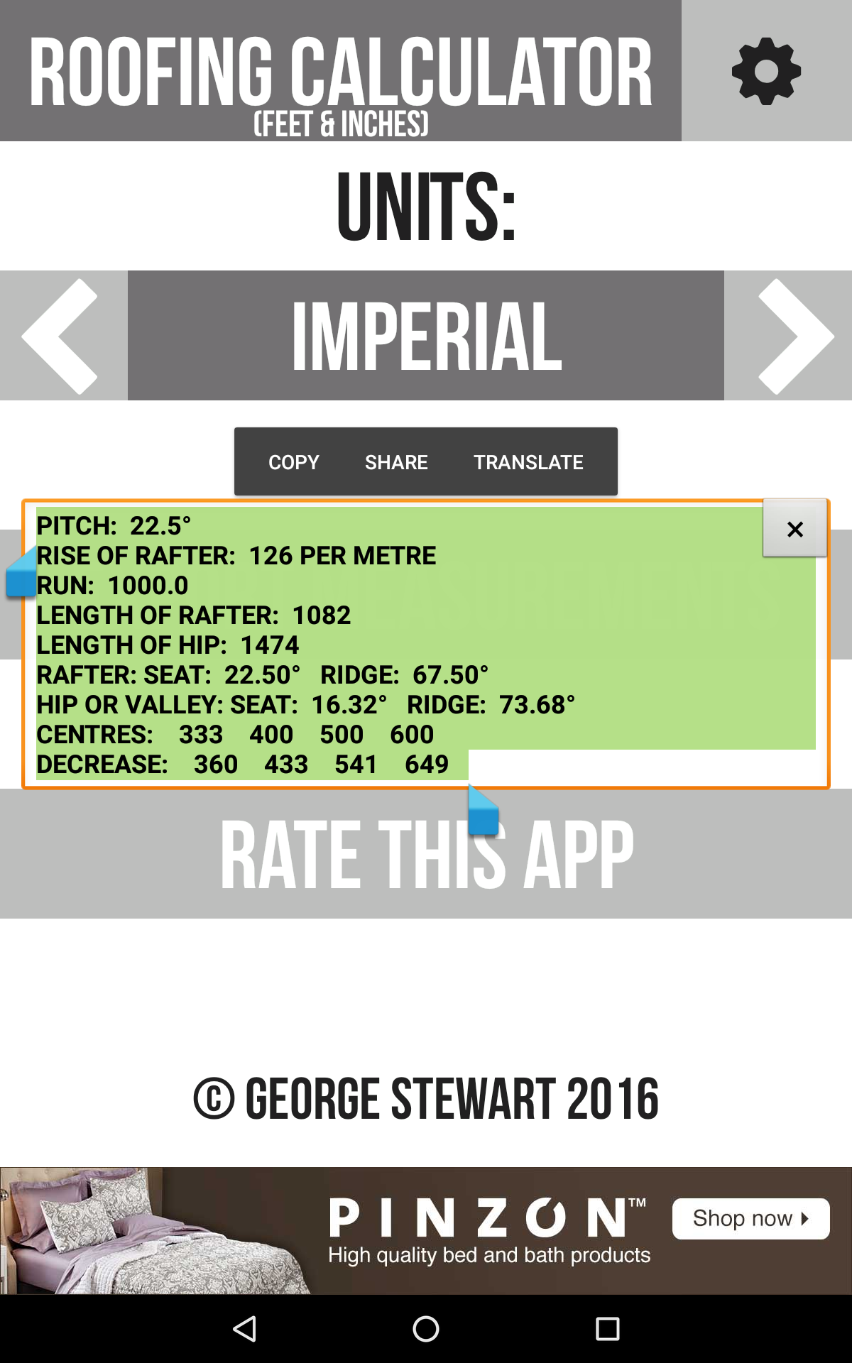 Roofing Calculator App on the Amazon Appstore