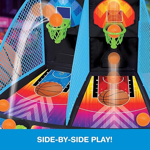 Miniatura 5 de Game Zone Arcade Basketball - Juego multijugador de mesa rápido e interactivo para mayores de 6 años - Combina habilidad y coordinación mano-ojo