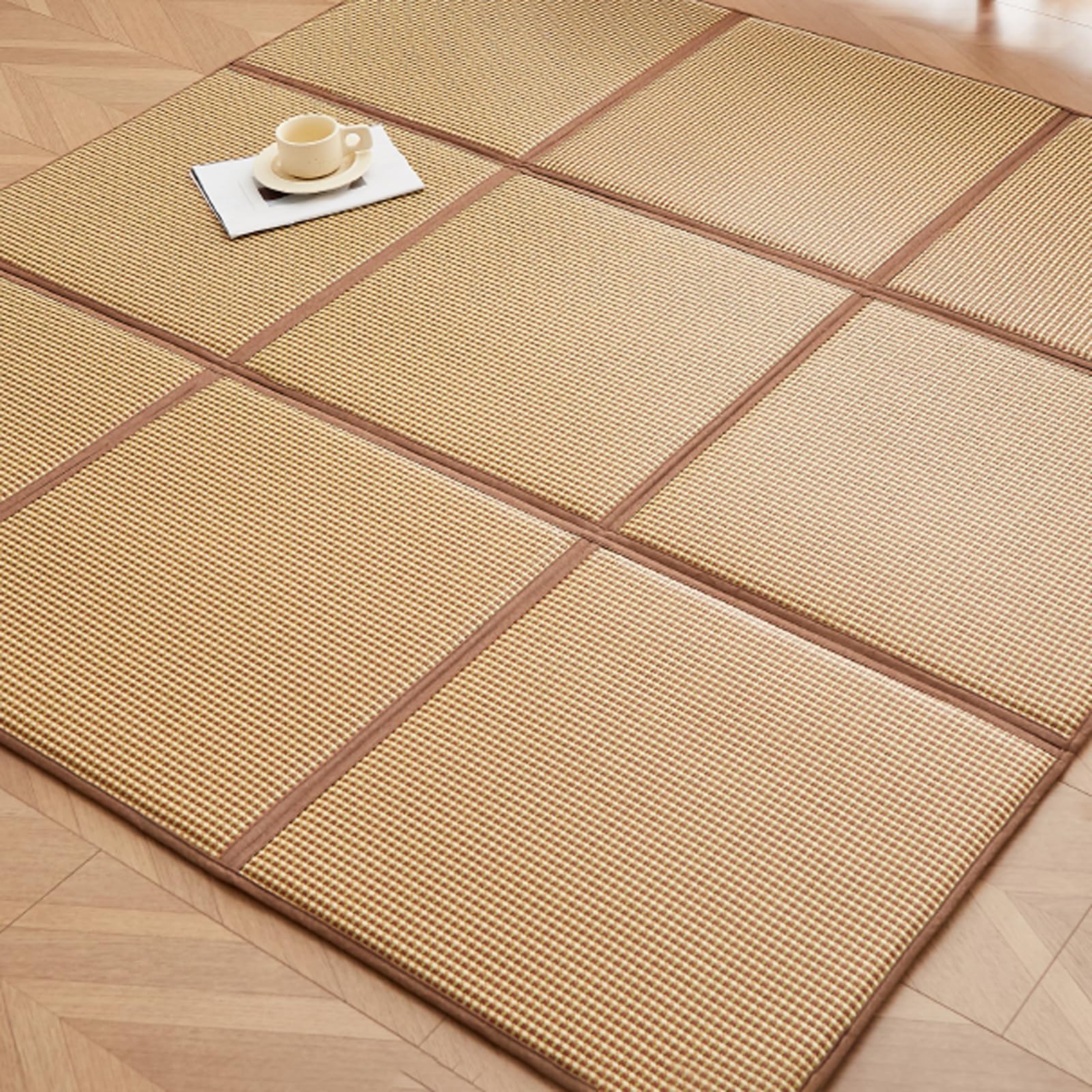 Tapis Tatami Japonais Pliable Tapis de Sol Antidérapant en Rotin Tapis de Sol Salon Salle de Jeux Chambre Méditation Salon Salon Salon Salle de Jeux Chambre Salon