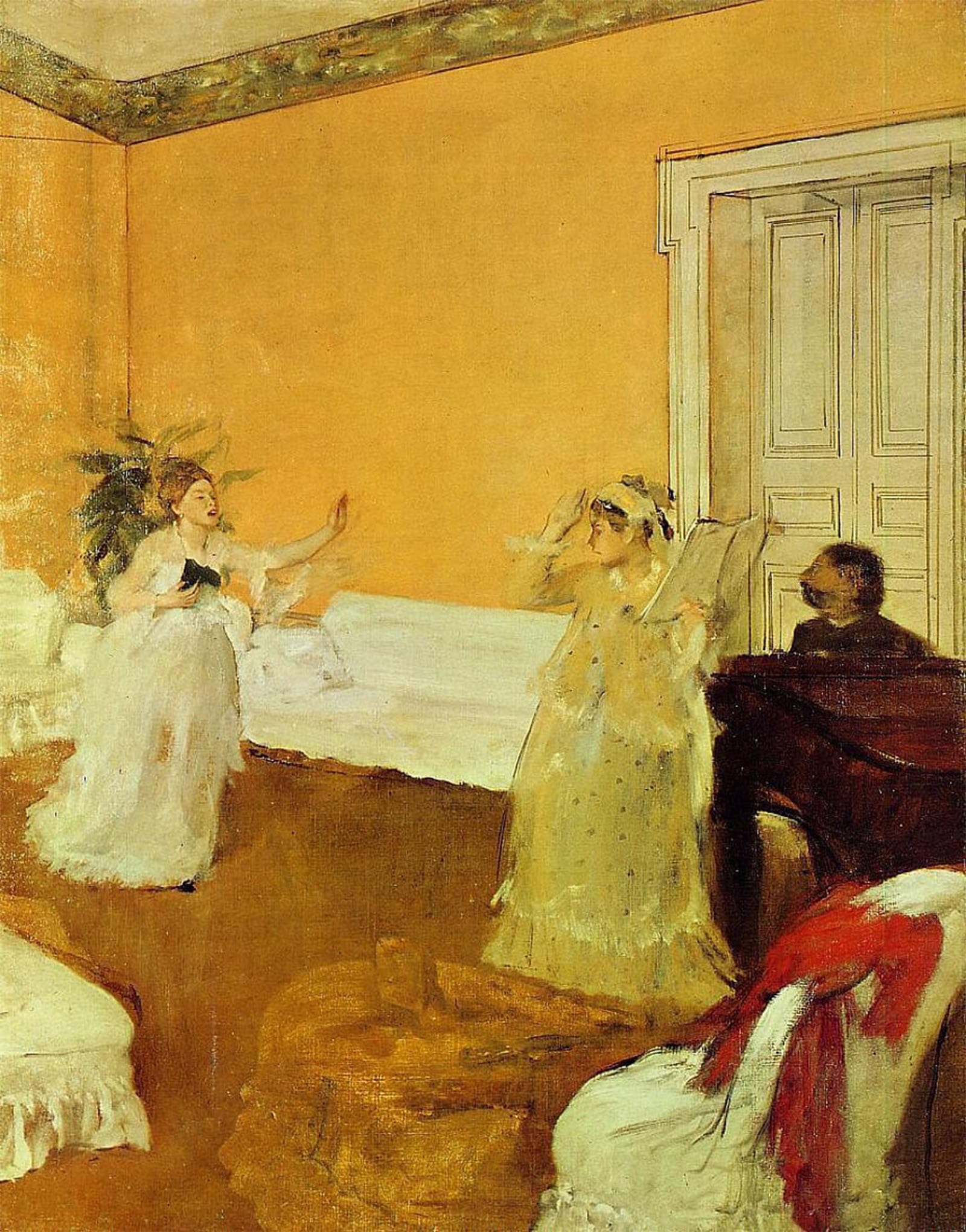 SERENDIPITP Abstract Painting Mural Print Picture Wall Decor Painting the Song Rehearsaln by Edgar Degas Vintage Wall Artwork for Home Decor 60x90cm