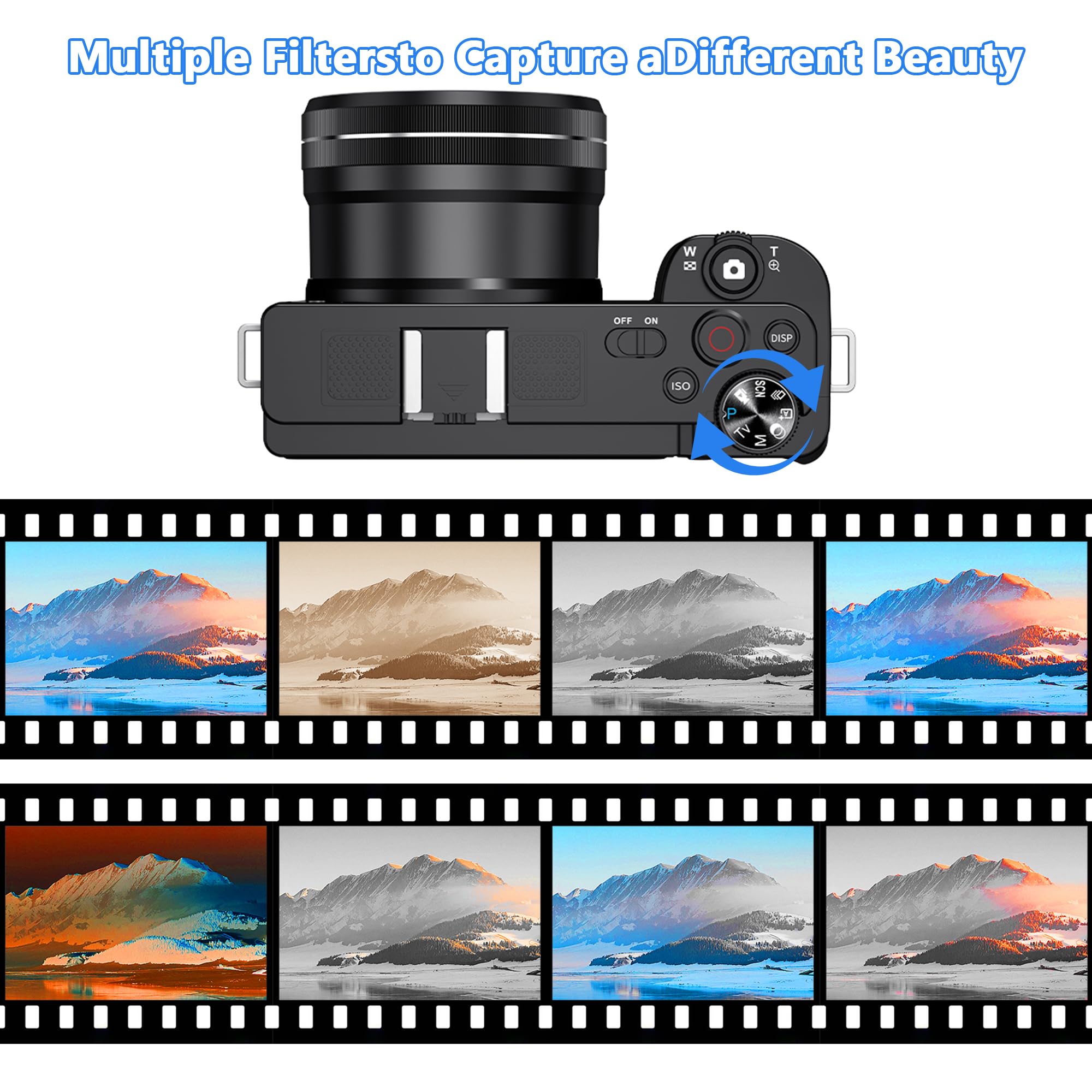 Amazon | 写真用カメラ 12倍光学ズーム:64MP 4Kデジタルカメラ、1/2.8