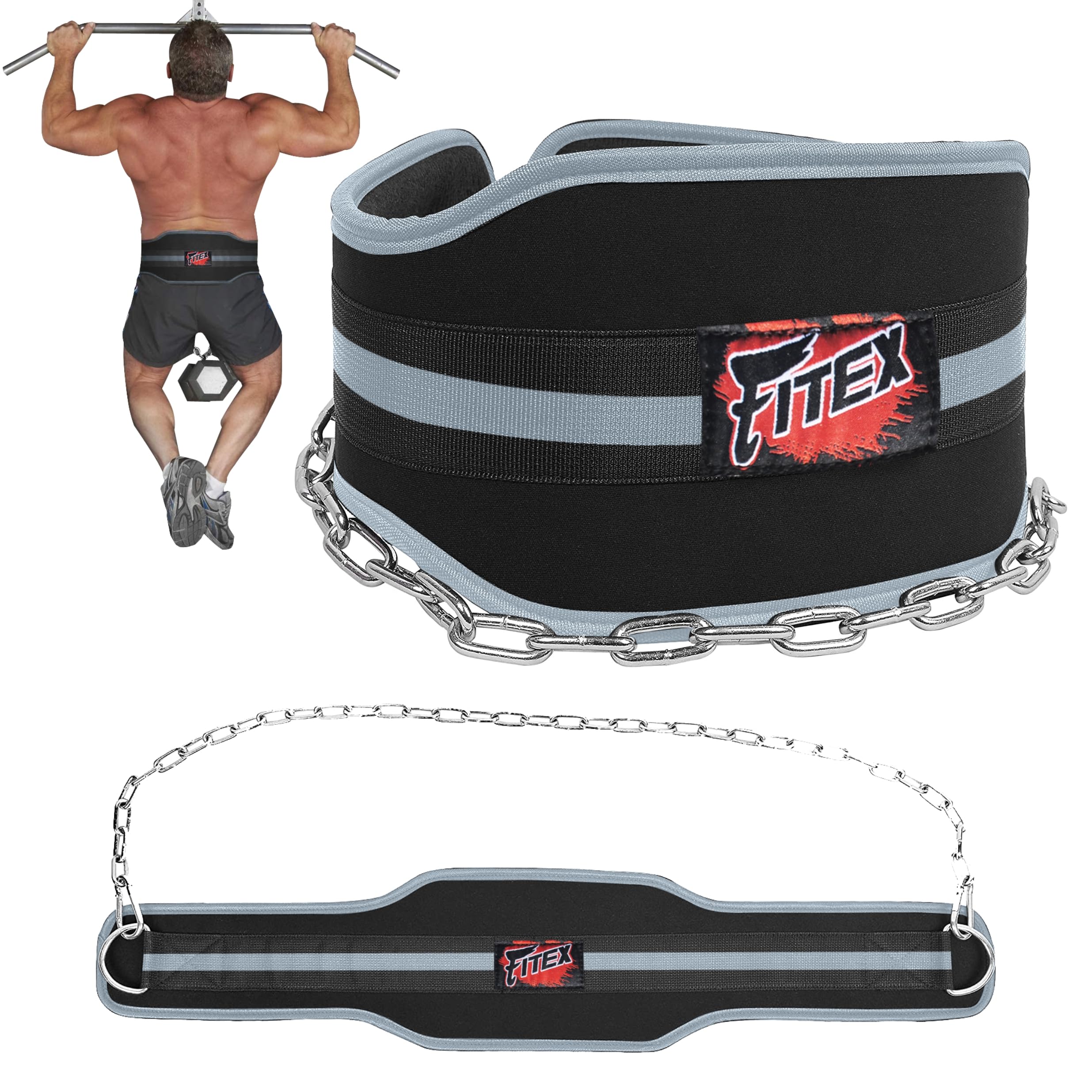 FITEX Dip Belt with Chain for Weightlifting Pull-Ups & Dips Heavy Duty Gym Equipment for Strength Training - Image 3