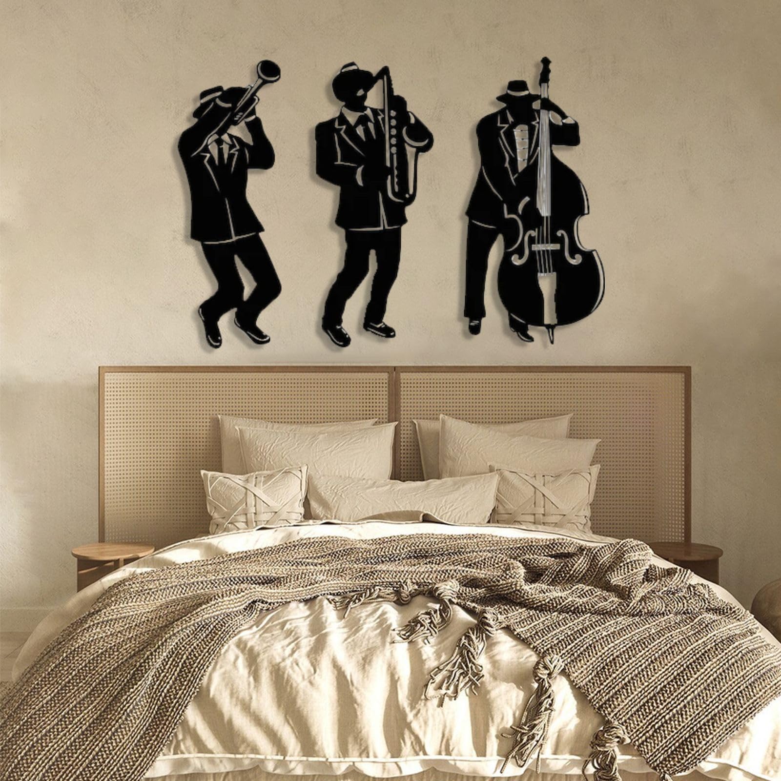 Arte da parete in metallo, decorazione musicale, sassofono, violoncello, tromba, strumenti jazz, regalo per gli amanti della musica