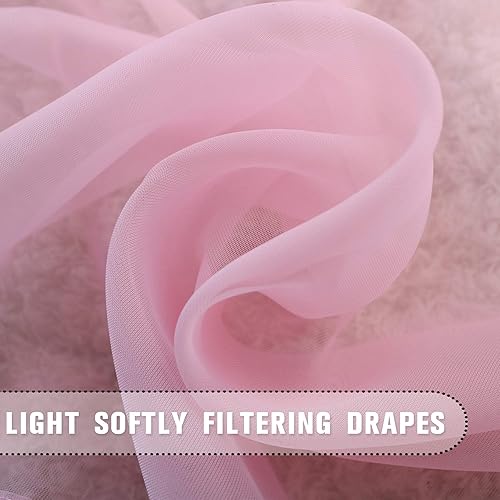 Miniatura 6 de KEQIAOSUOCAI Cortinas traslúcidas extralargas blancas de 144 pulgadas de largo para dormitorio, 2 pisos con bolsillo para barra, cortinas de gasa