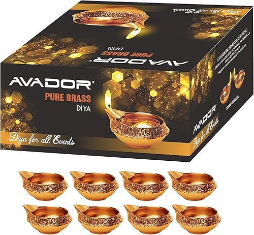 Lámpara de aceite Puja india de latón hecha a mano, lámpara de Diya dorada con diseño grabado para Diwali Pooja de 2.5 pulgadas (12)