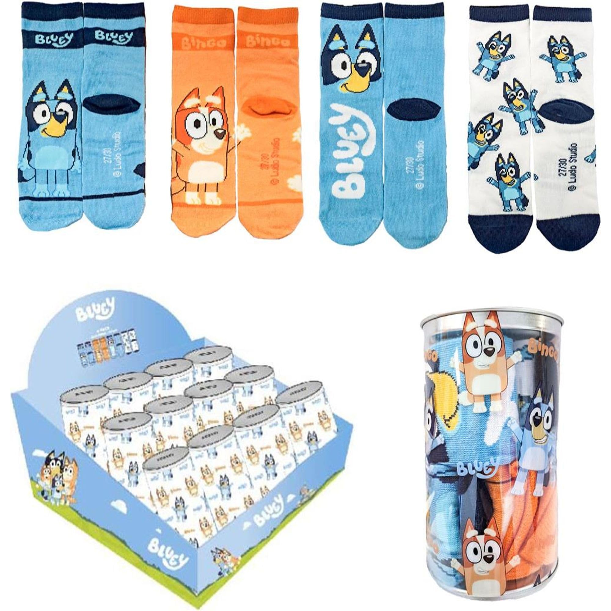 CERDÁ LIFE'S LITTLE MOMENTS Pack Diseño Seguro | Calcetines Bluey Cómodos Para Niños Pack of Socks, Blue, 27-30 4 Unisex Child