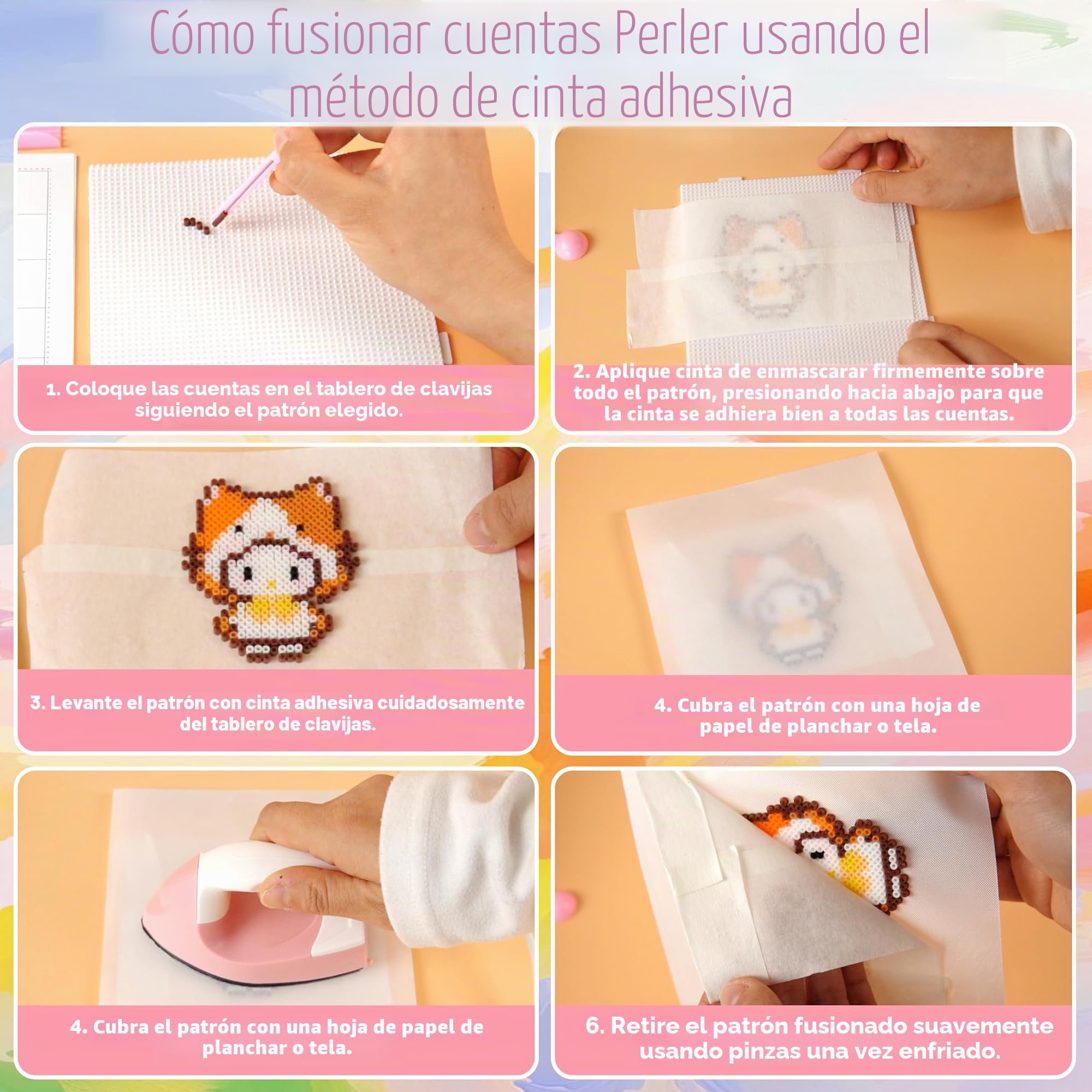 JelyArt Juego De 12000 Cuentas Para Planchar – 36 Colores De 5 Mm Con Mini Plancha, Plantillas Y Papel – Set Creativo Para Niños +3 Años – Regalo Ideal Para Manualidades Y Cumpleaños