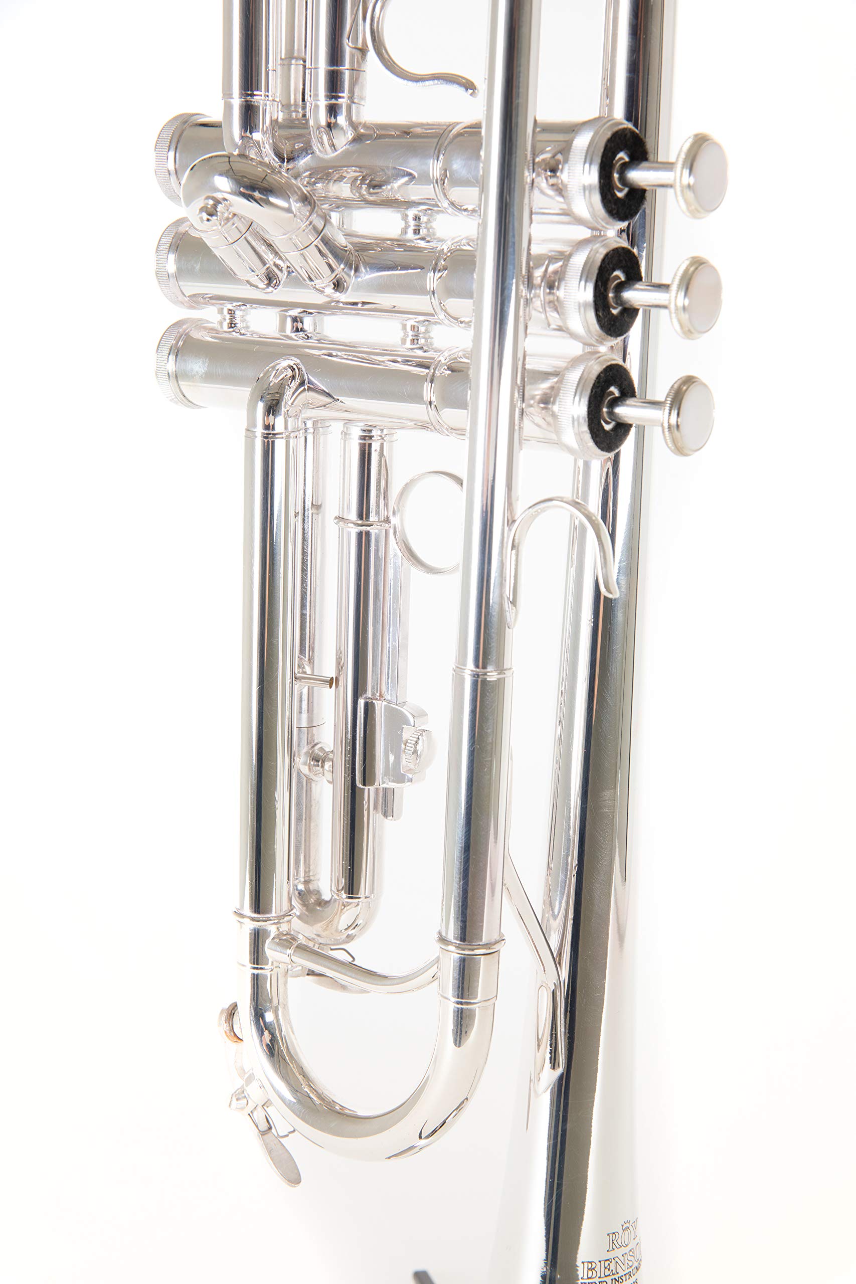 Roy Benson Bb Trumpet TR-202S (costruzione in ottone resistente, con custodia rettangolare leggera, set di zaini, valvole in acciaio inossidabile di qualità superiore), placcata in argento.