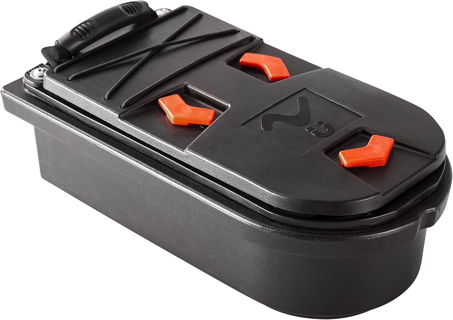 Vibe Shearwater Versa Fishing Storage Pod - Watertight Seal, Storage Hatch, Hinged Access, Magnetic Tackle Tray Gear Catch