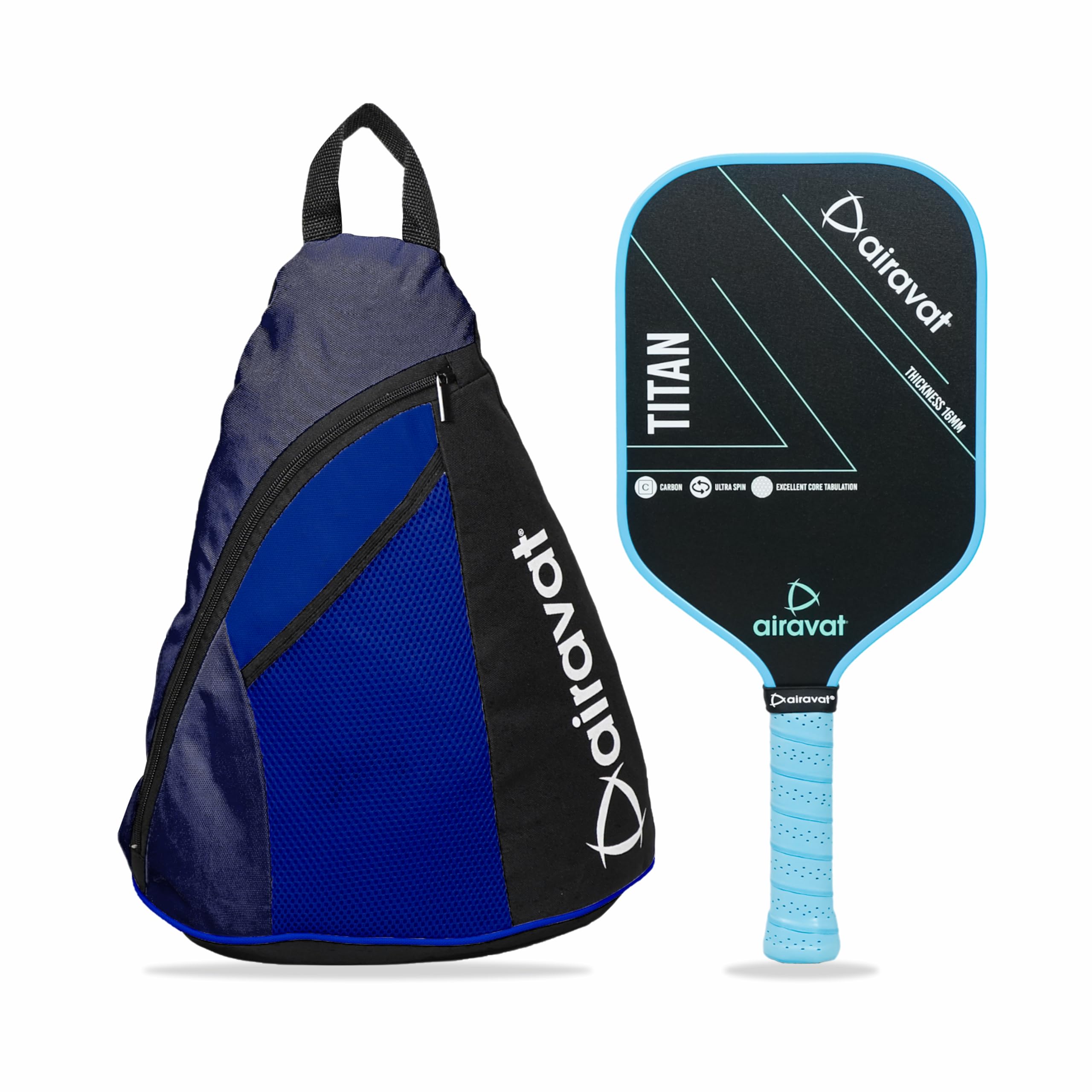 Airavat Titan Blue Single Pickleball Paddle with Cover, Made of Fiberglass Sure-Grip Elongated Handle Increased Power and Spin, High Performance Pickleball Racket 12mm Thickness-image-33